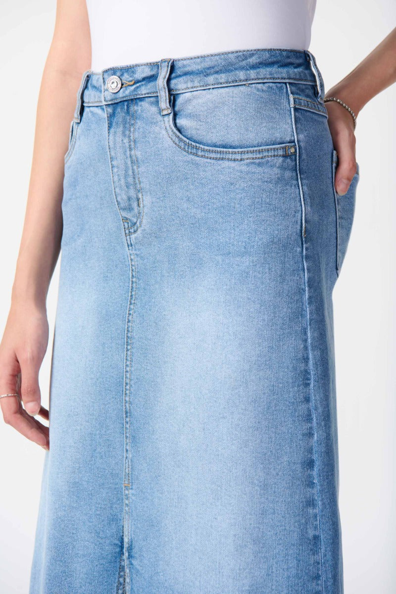 Front Slit Jean Skirt