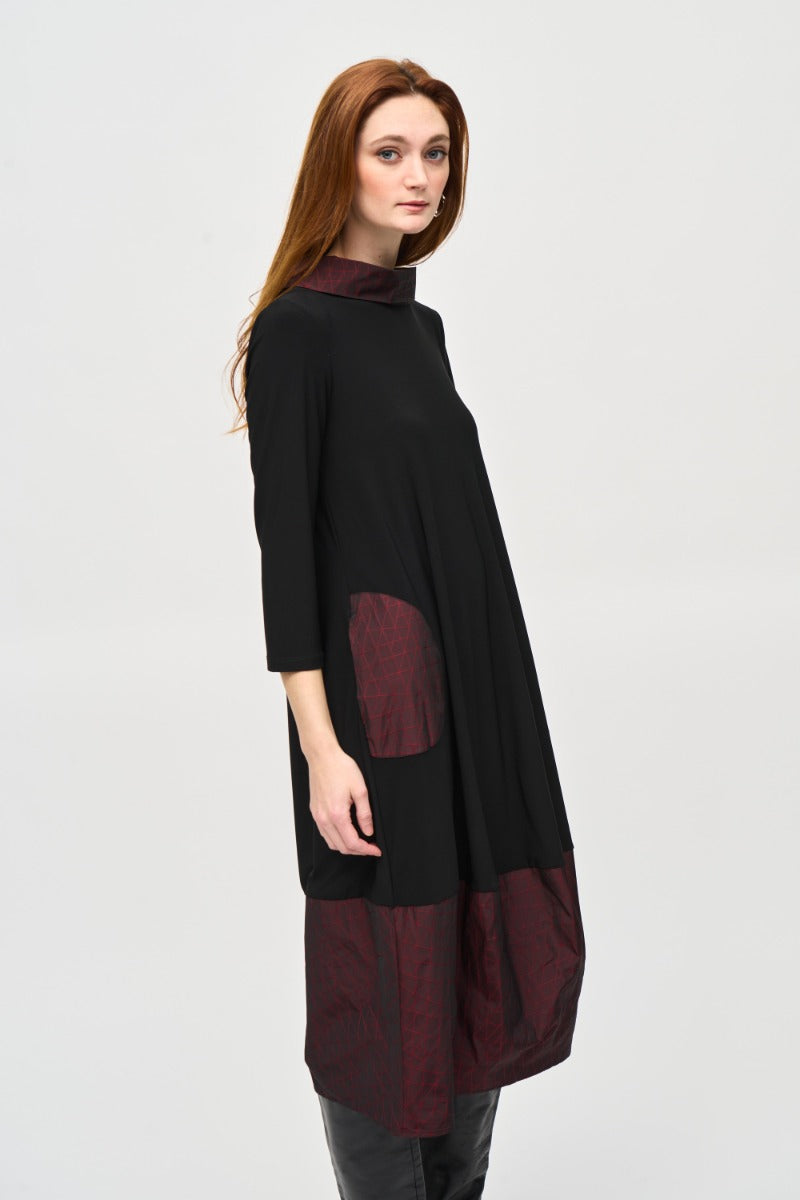 Taffeta Panel Cocoon Dress