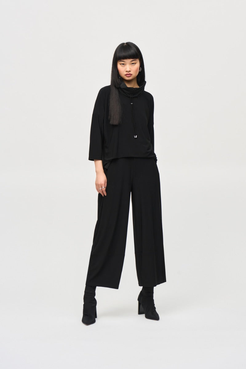 Taffeta Cowl Neck Wide Leg Jumpsuit