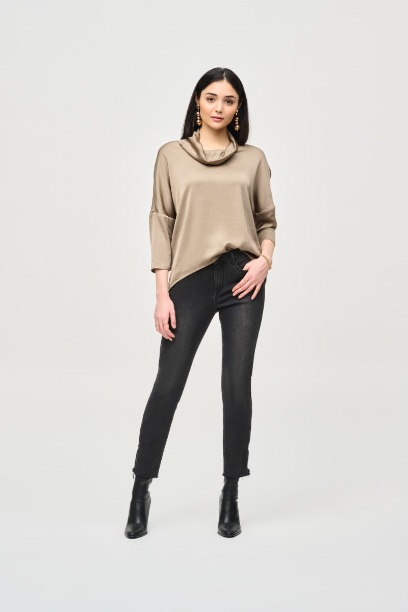 Cowl Neck High-Low Hem Top