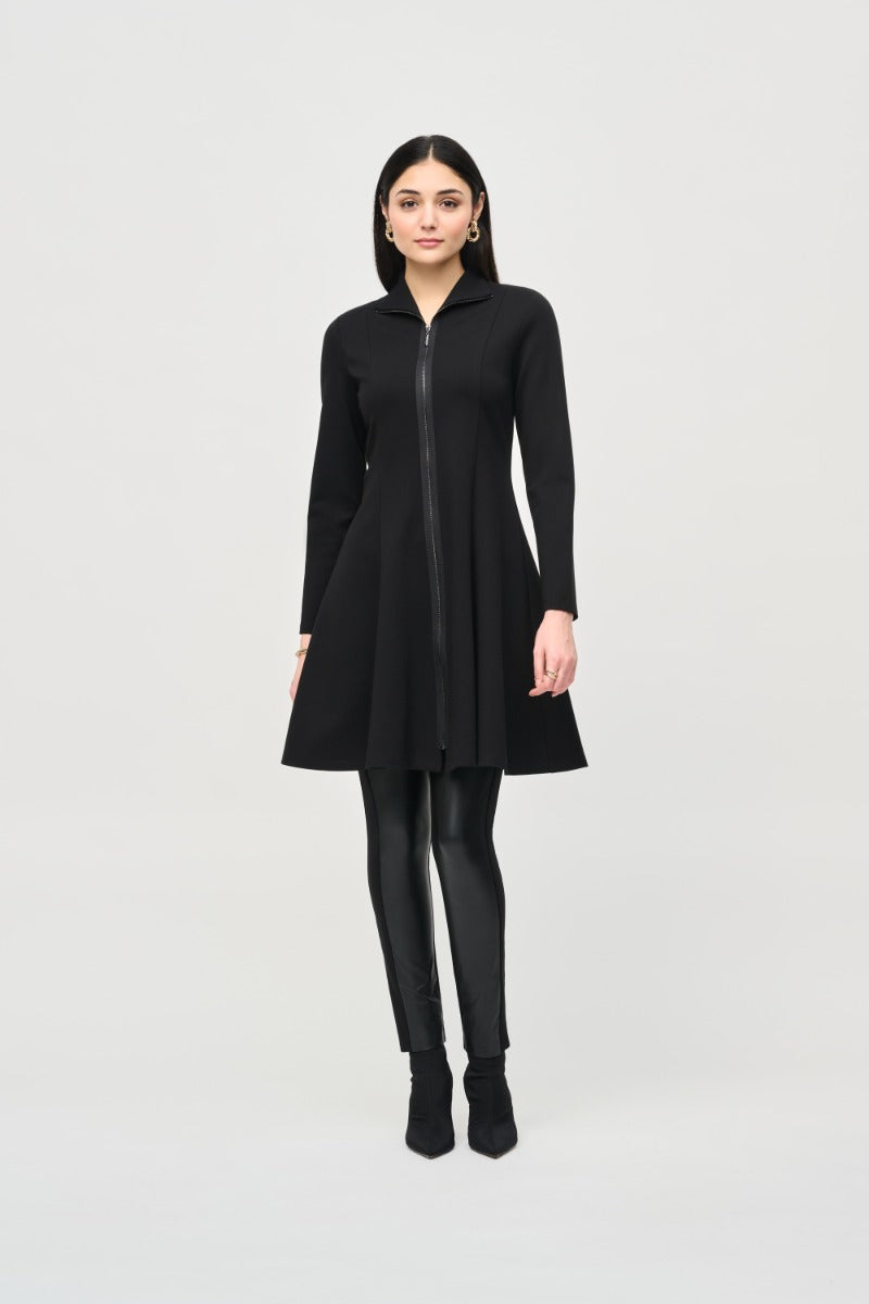 Fit & Flare Ponte Knit Coat