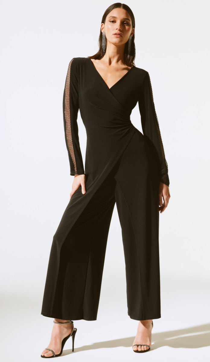 Wrap Front Wide Leg Jumpsuit