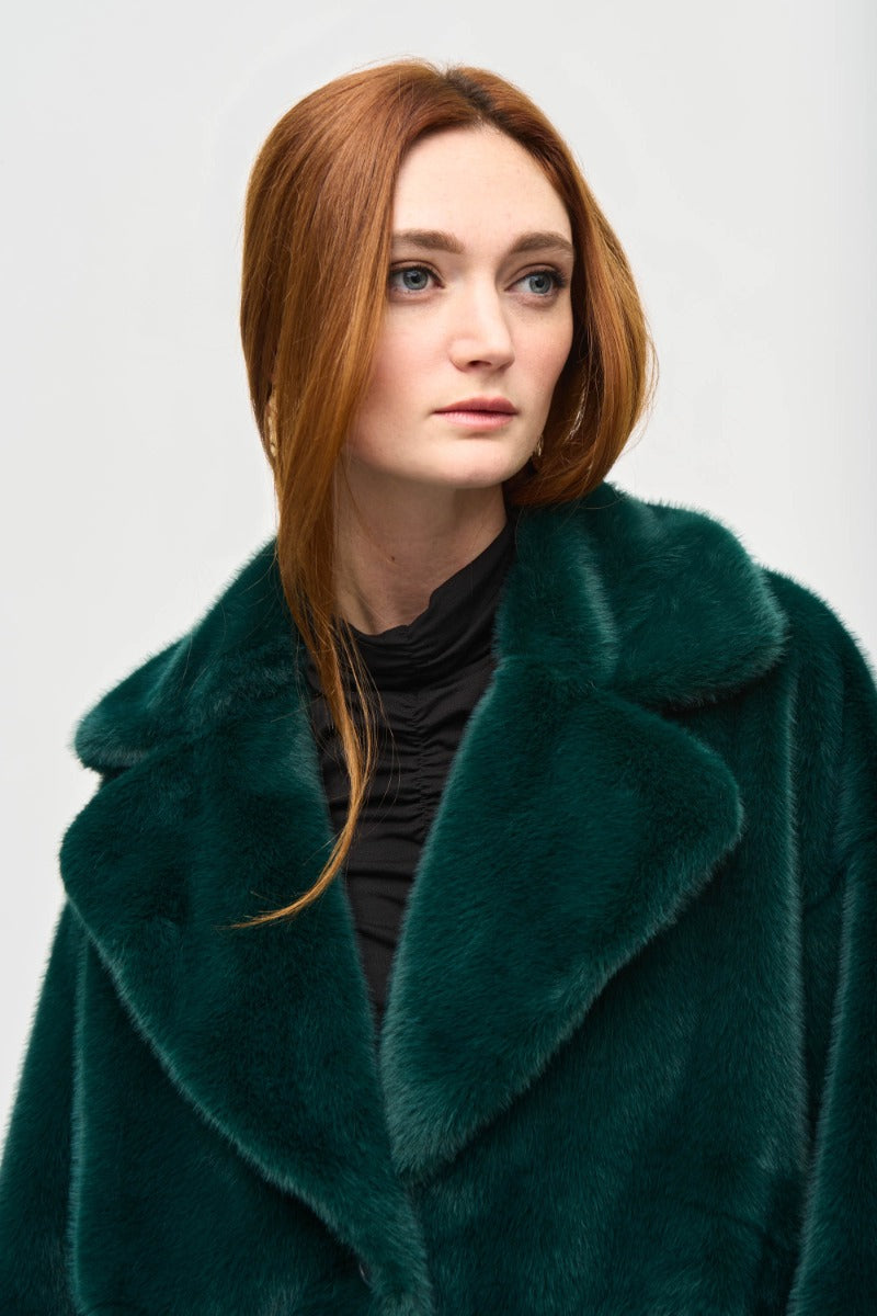 Faux Fur Button Front Coat