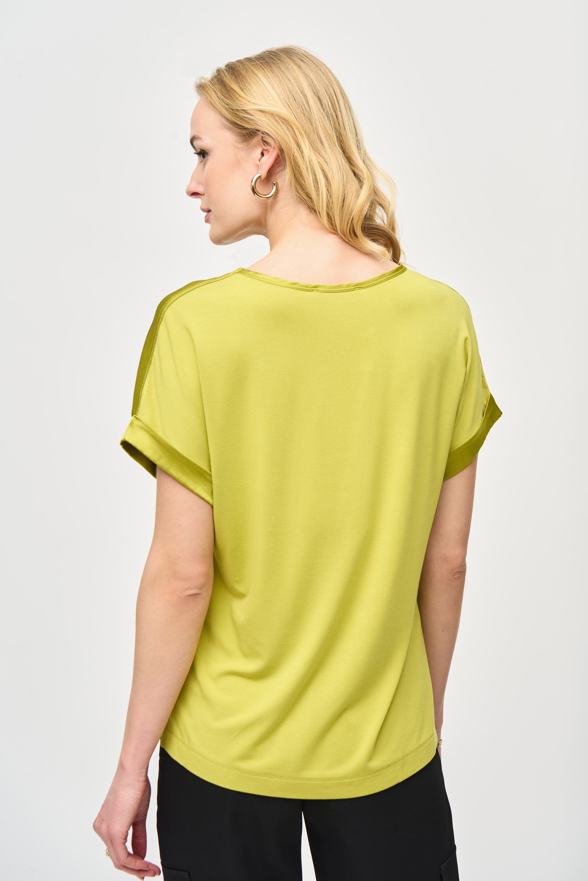 Satin Short Sleeve Top