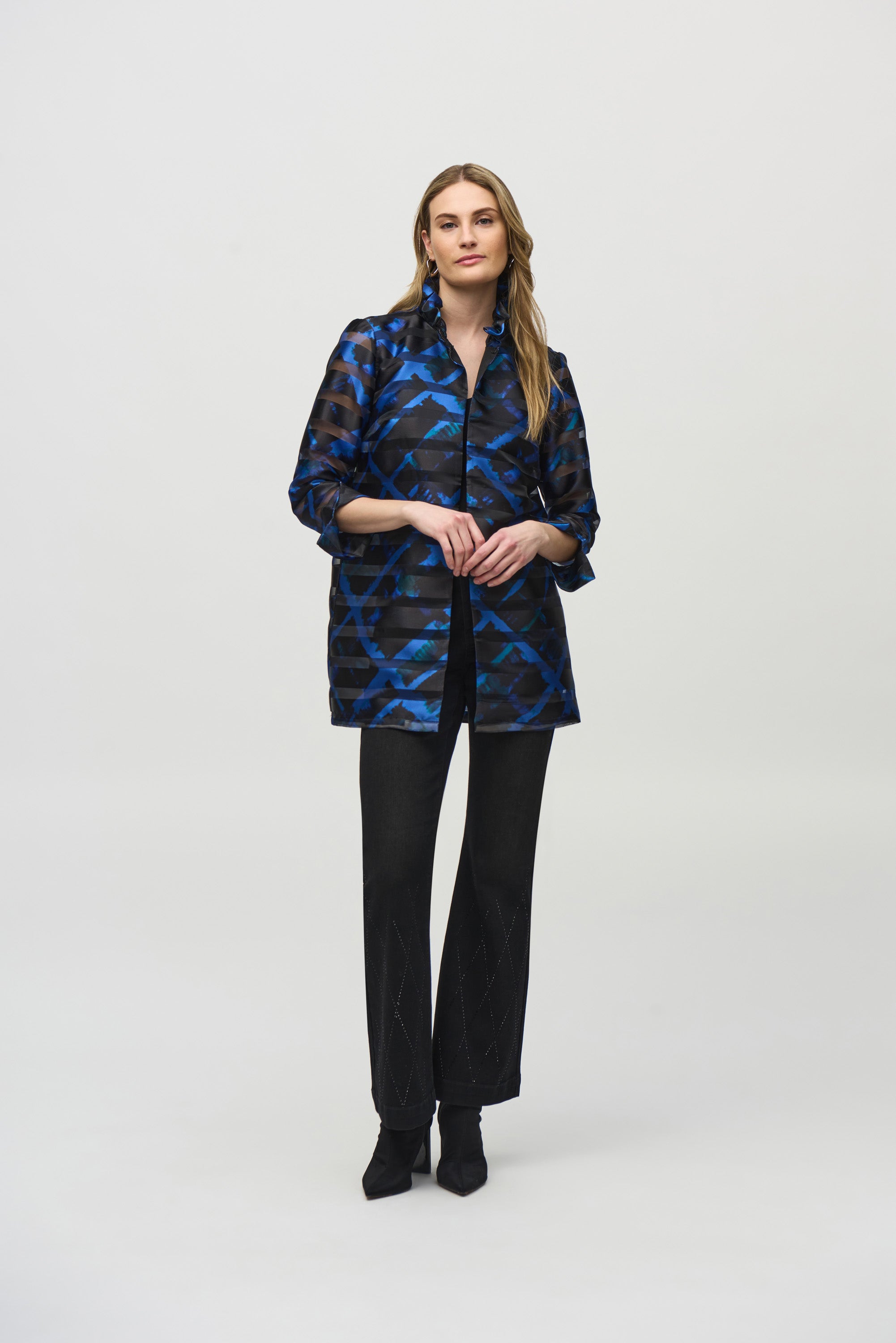 Abstract Print Organza Jacket