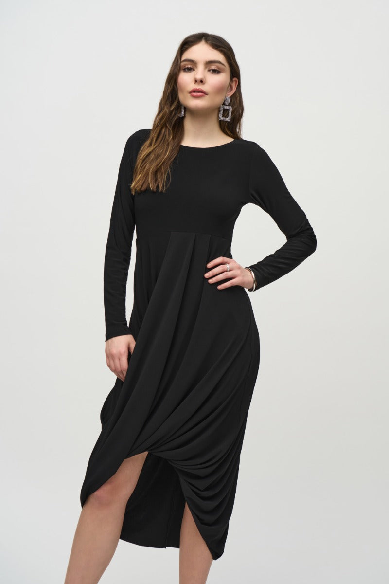 Silky Jersey High-Low Cocoon Hem Dress