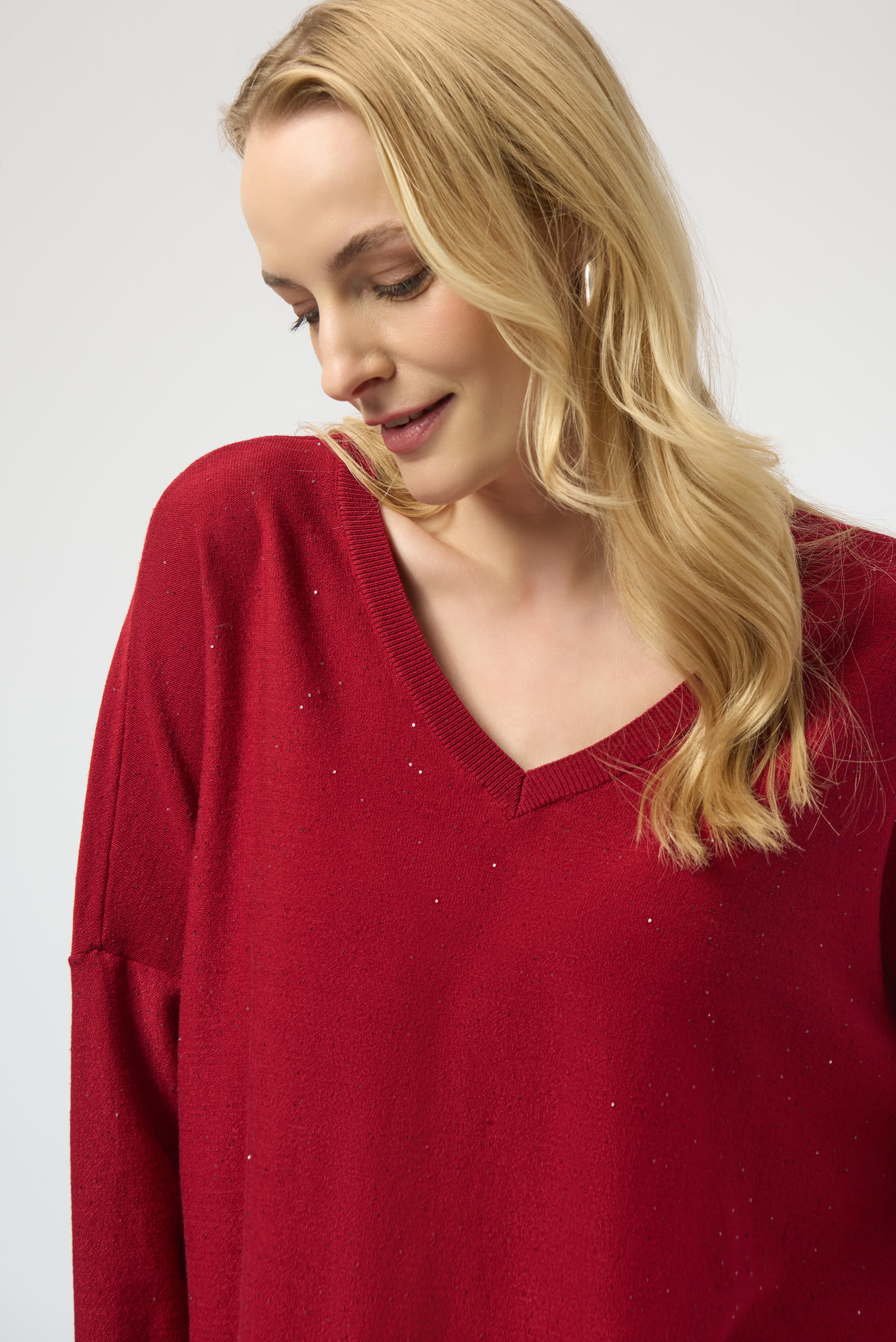 V-Neck Sequin Pullover