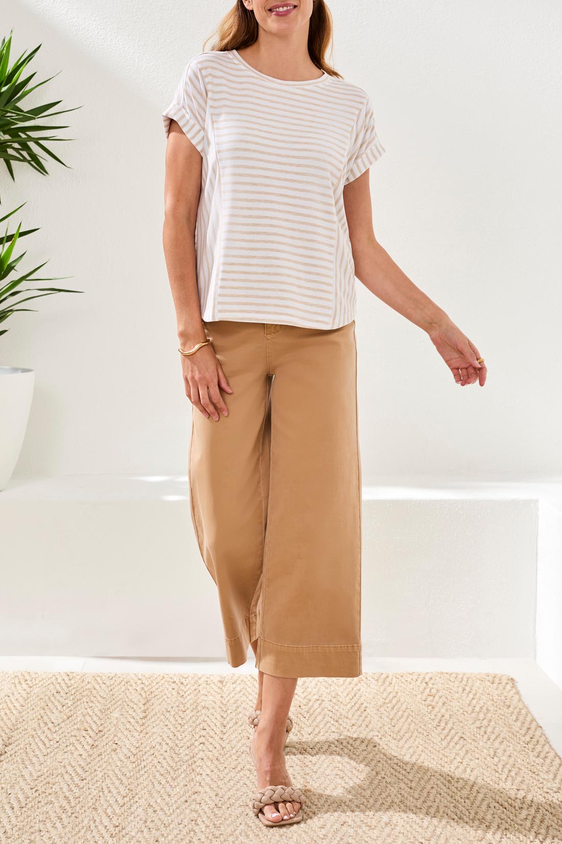 Stripe Short Sleeve Top