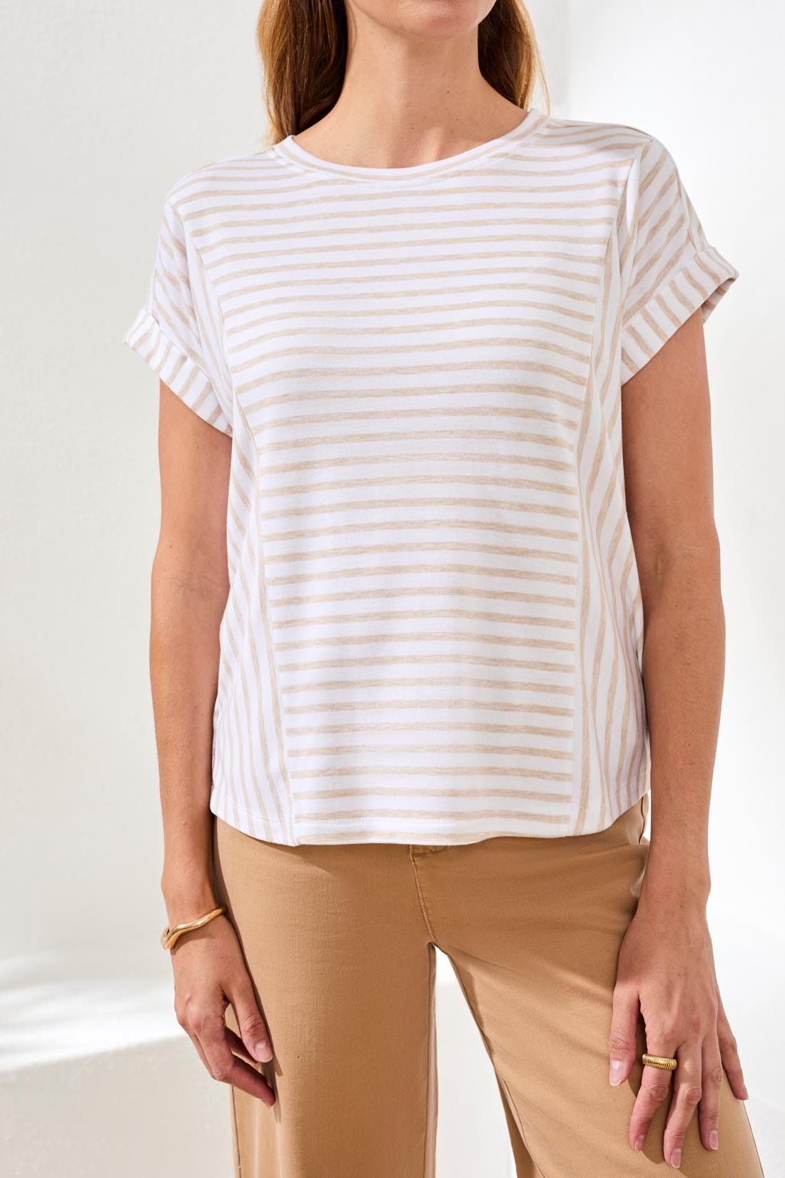 Stripe Short Sleeve Top