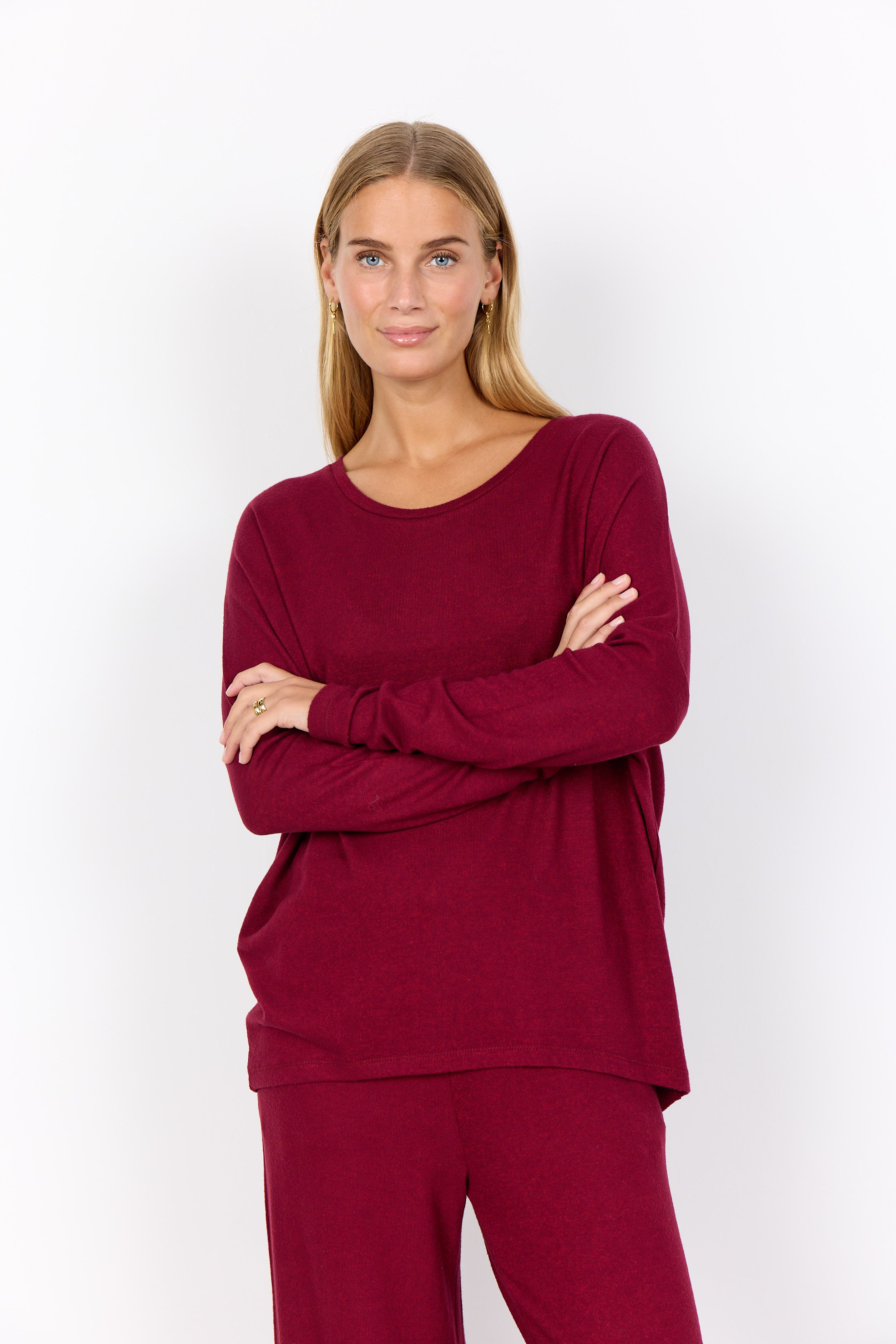 Melange Knit High-Low Top
