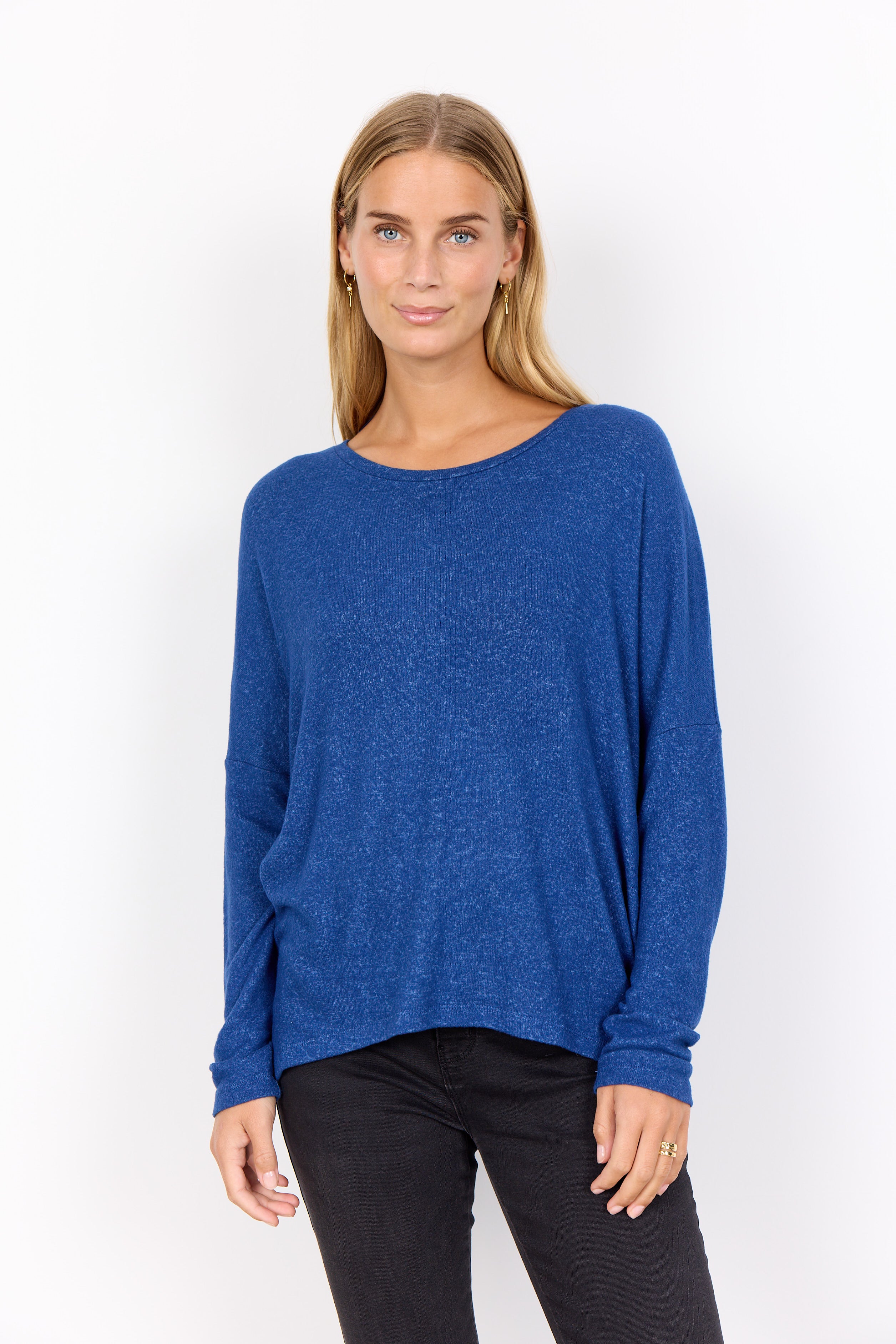 Melange Knit High-Low Top
