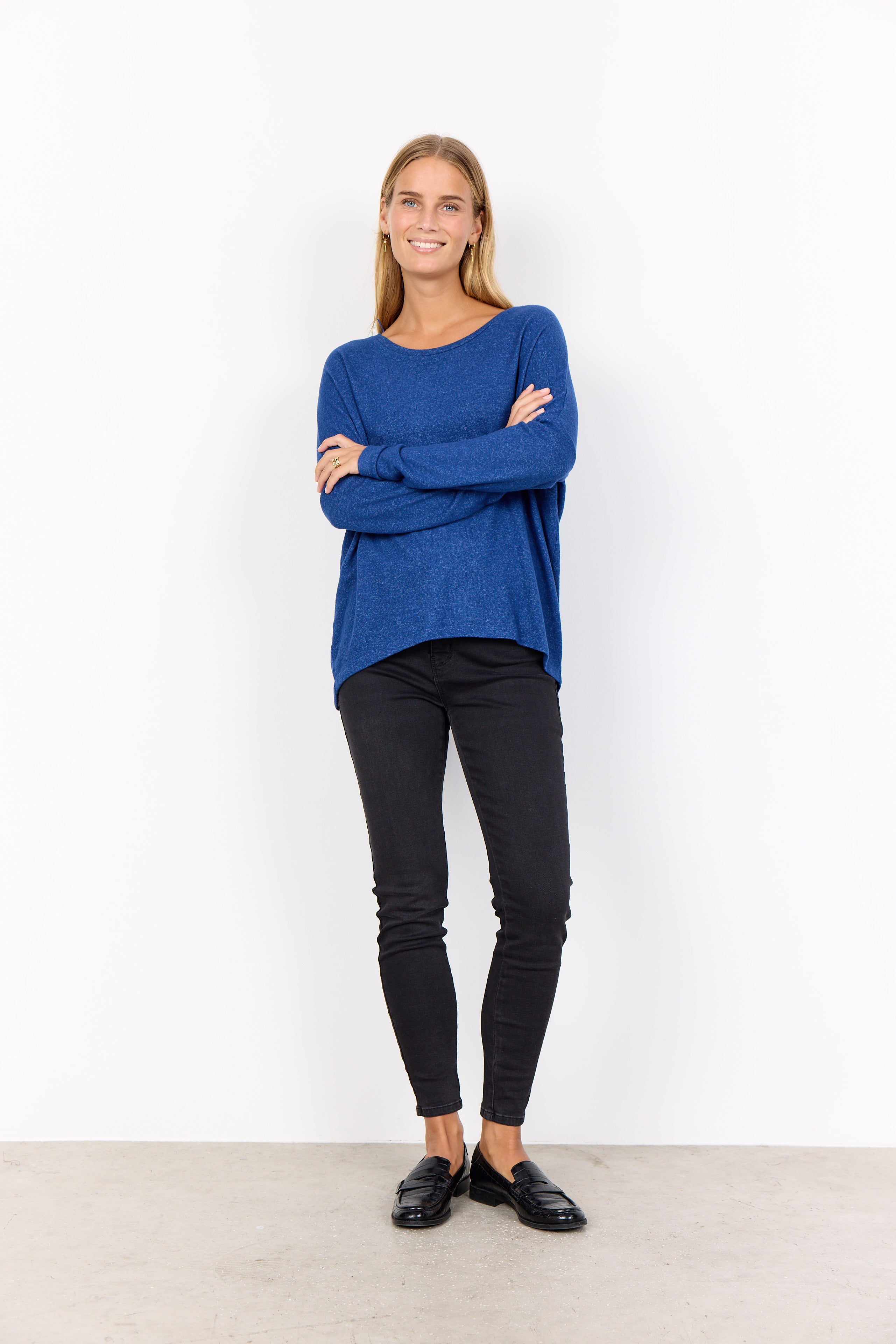 Melange Knit High-Low Top
