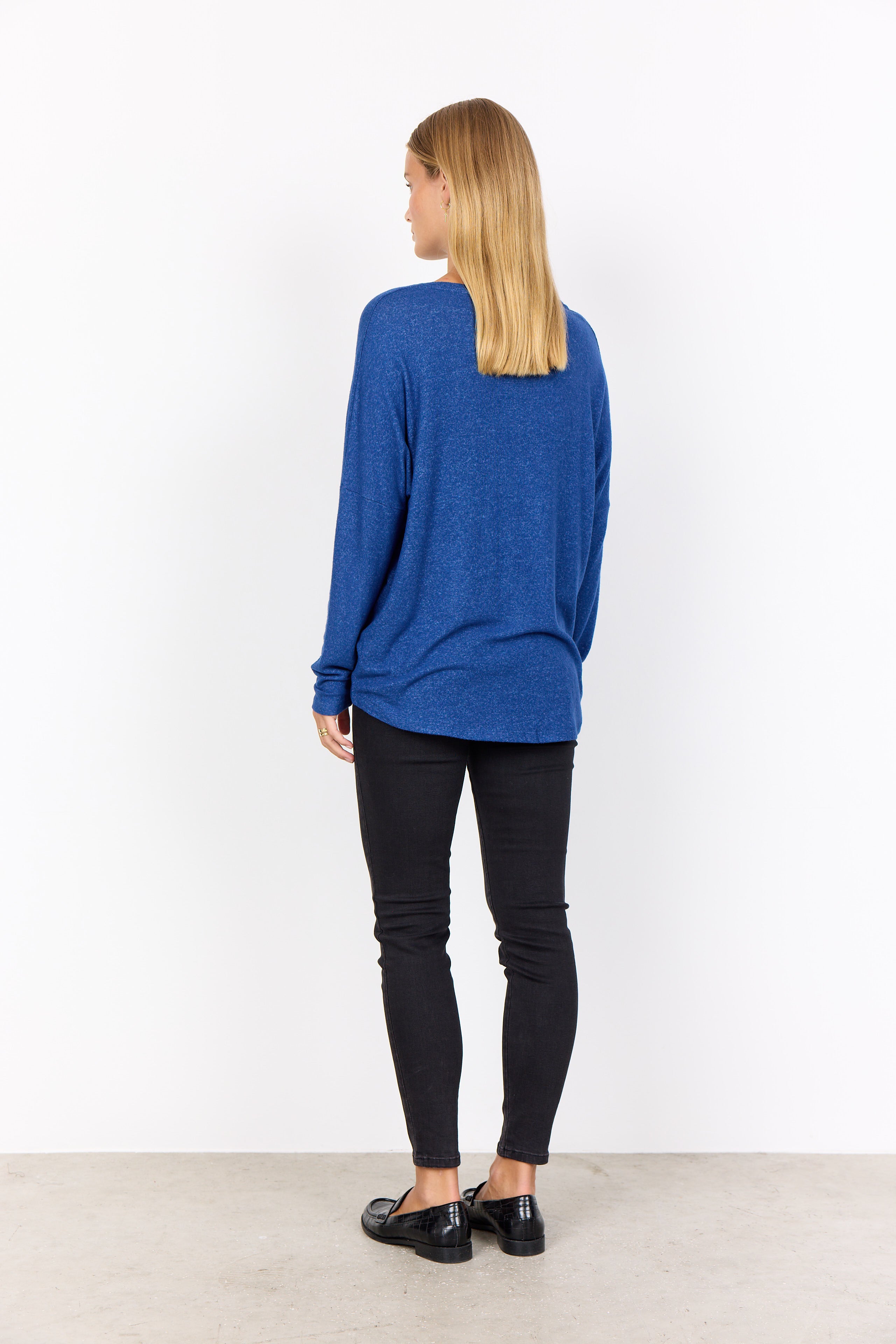 Melange Knit High-Low Top