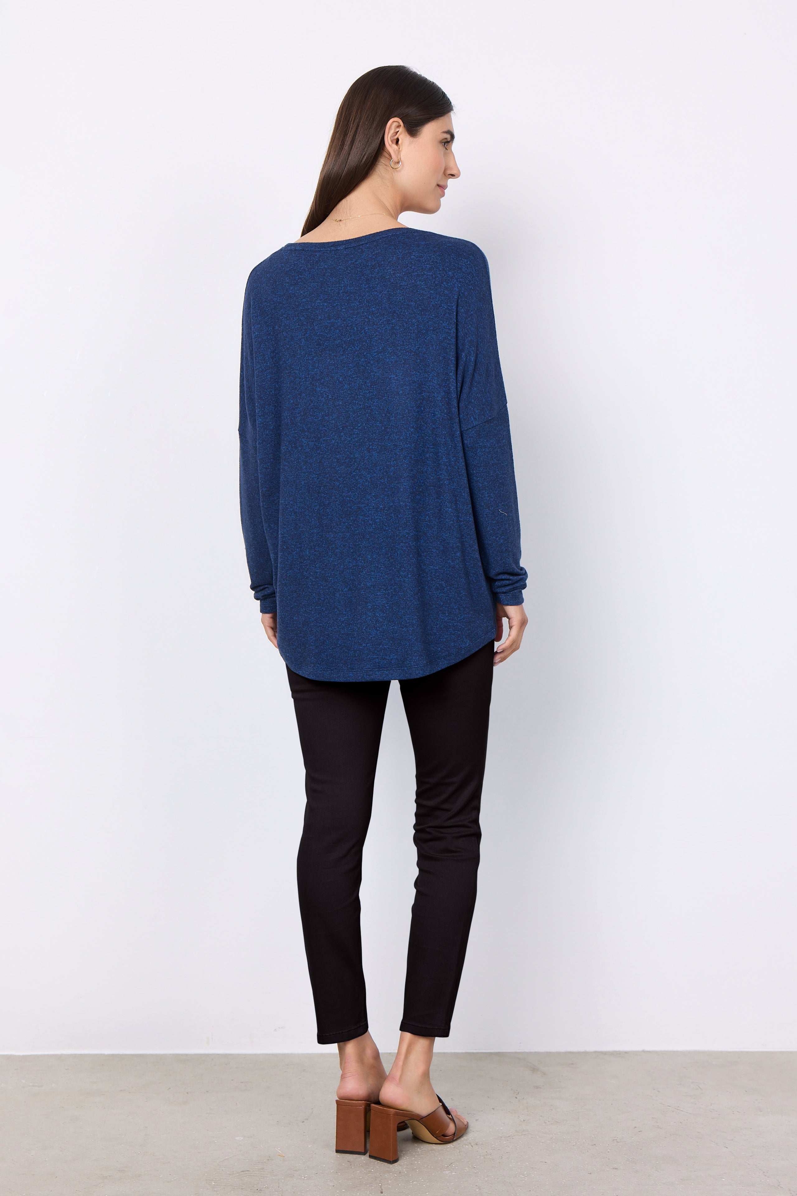 Melange Knit High-low Top