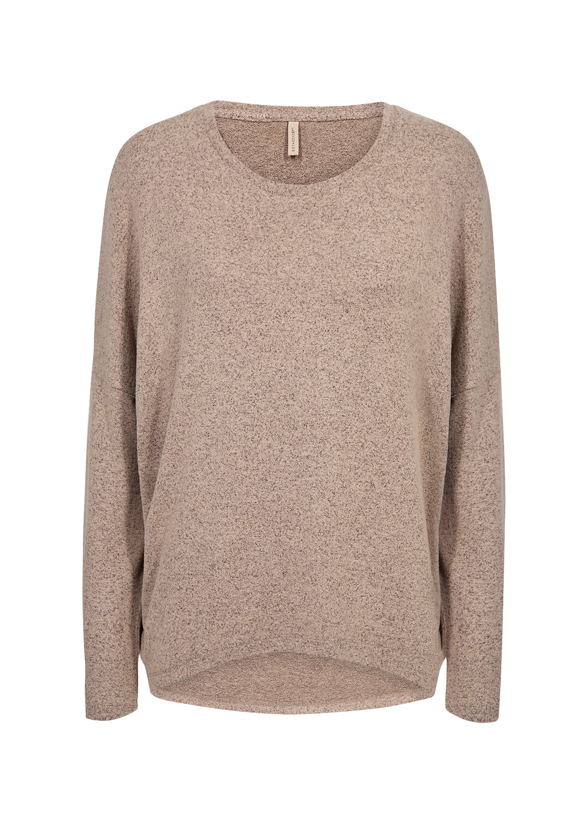 Melange Knit High-low Top