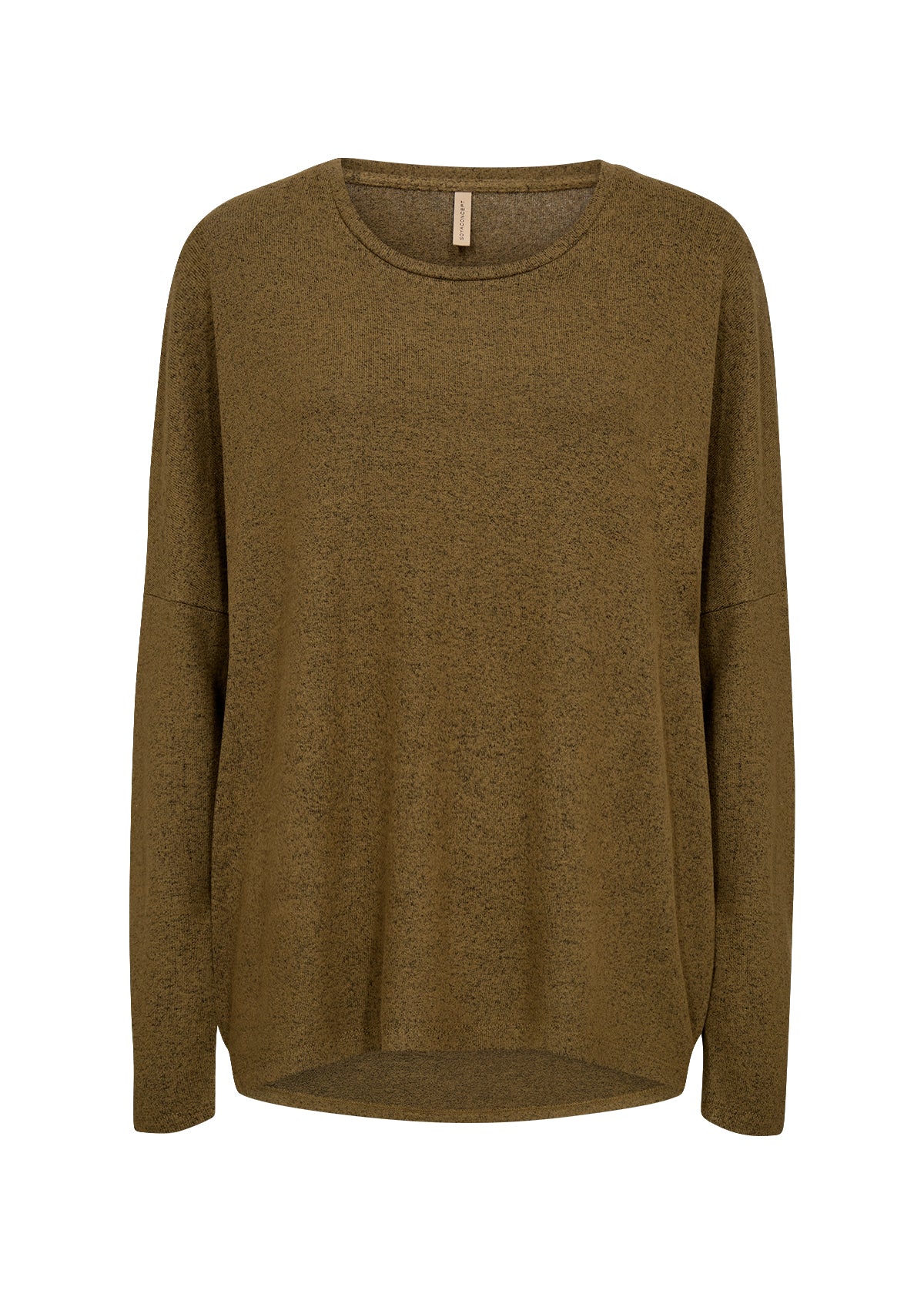 Melange Knit High-low Top