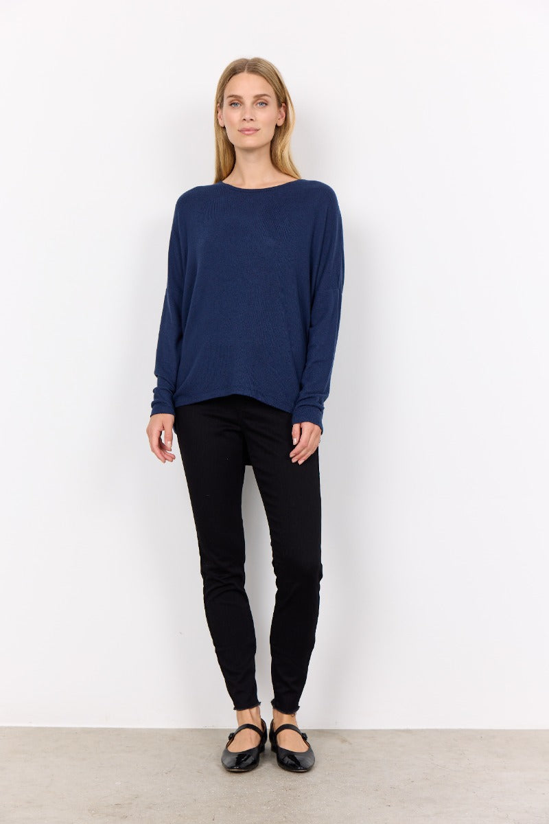 Melange Knit High-Low Top