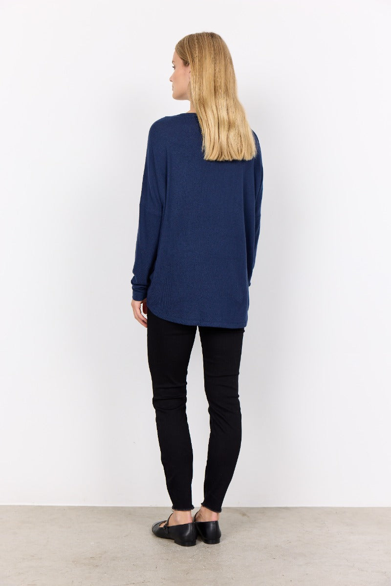 Melange Knit High-Low Top