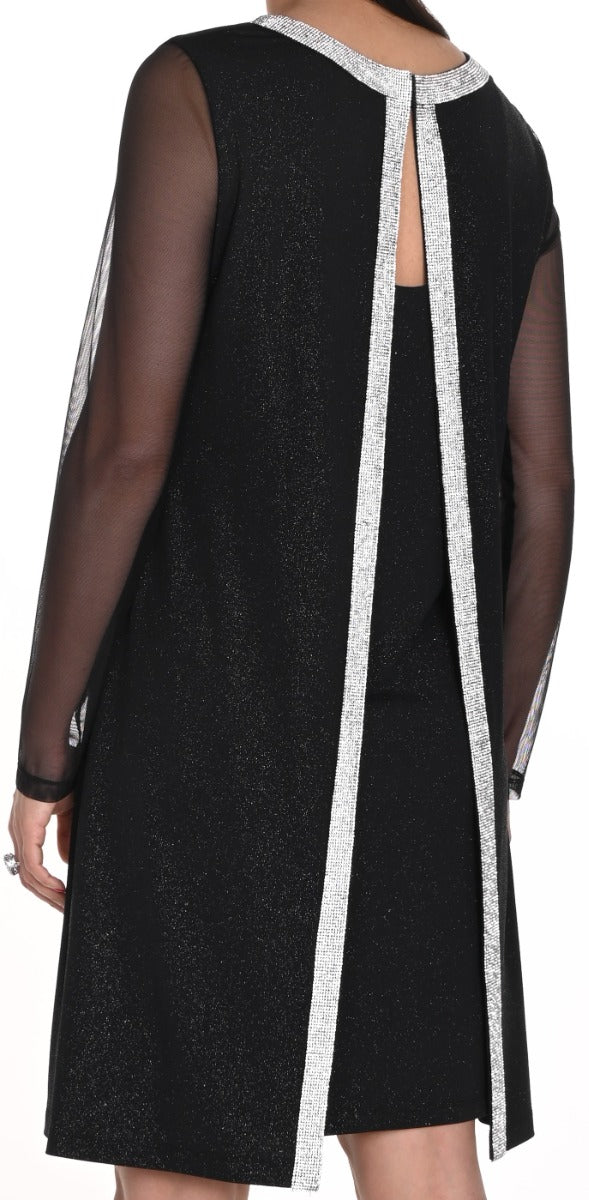 Rhinestone V-Neck Sparkle Jersey Dress