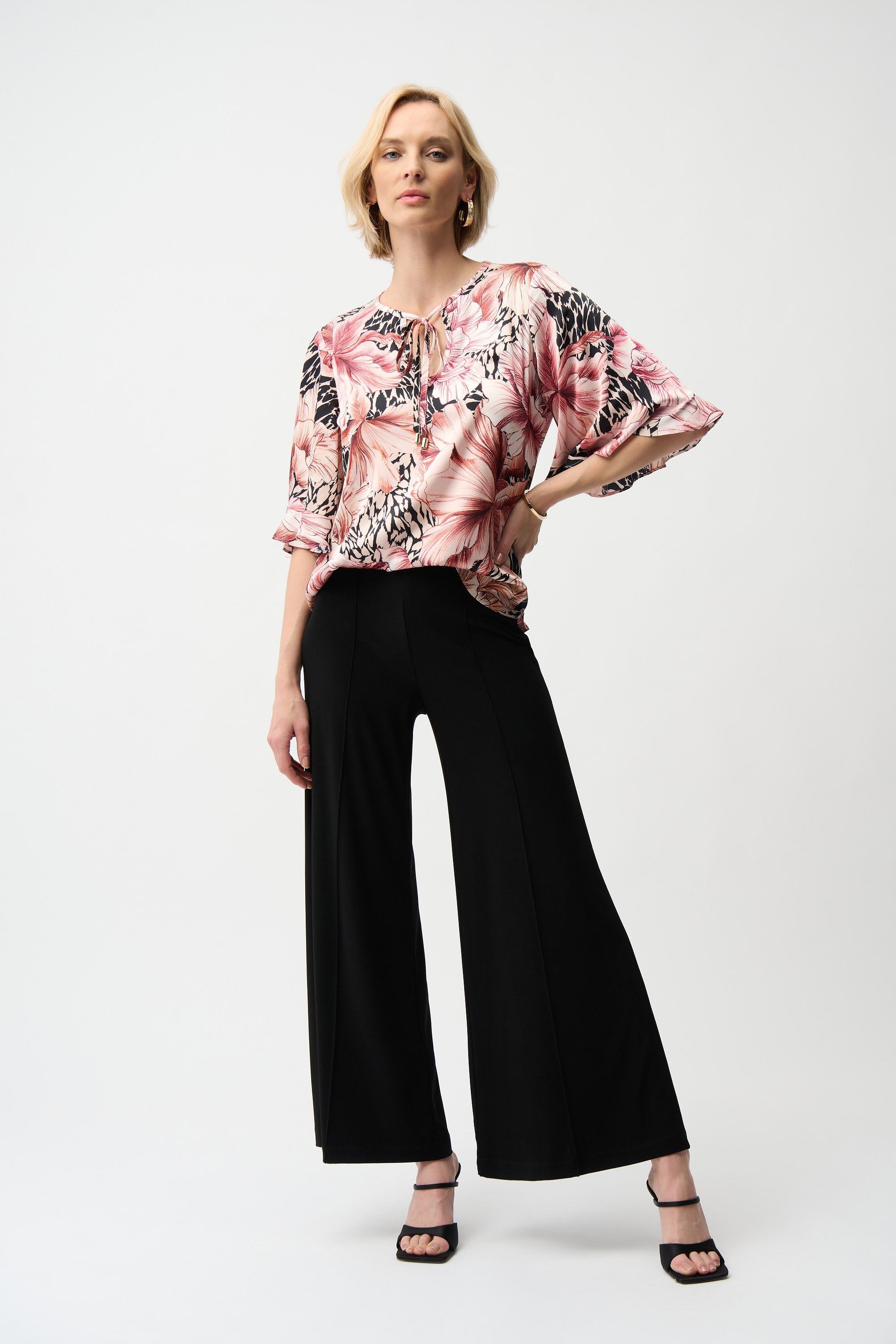 Wide Leg Silky Jersey Pants