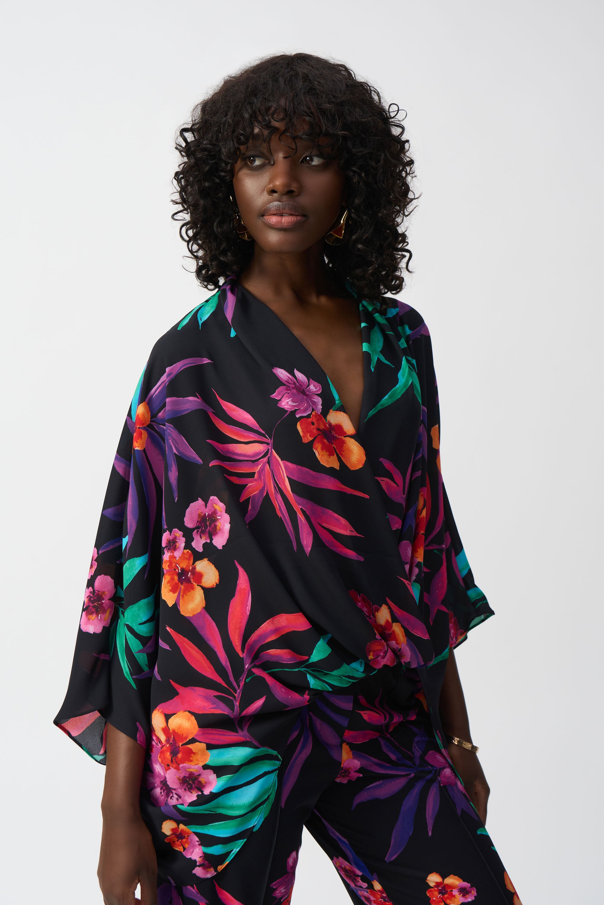 chiffon wrap top