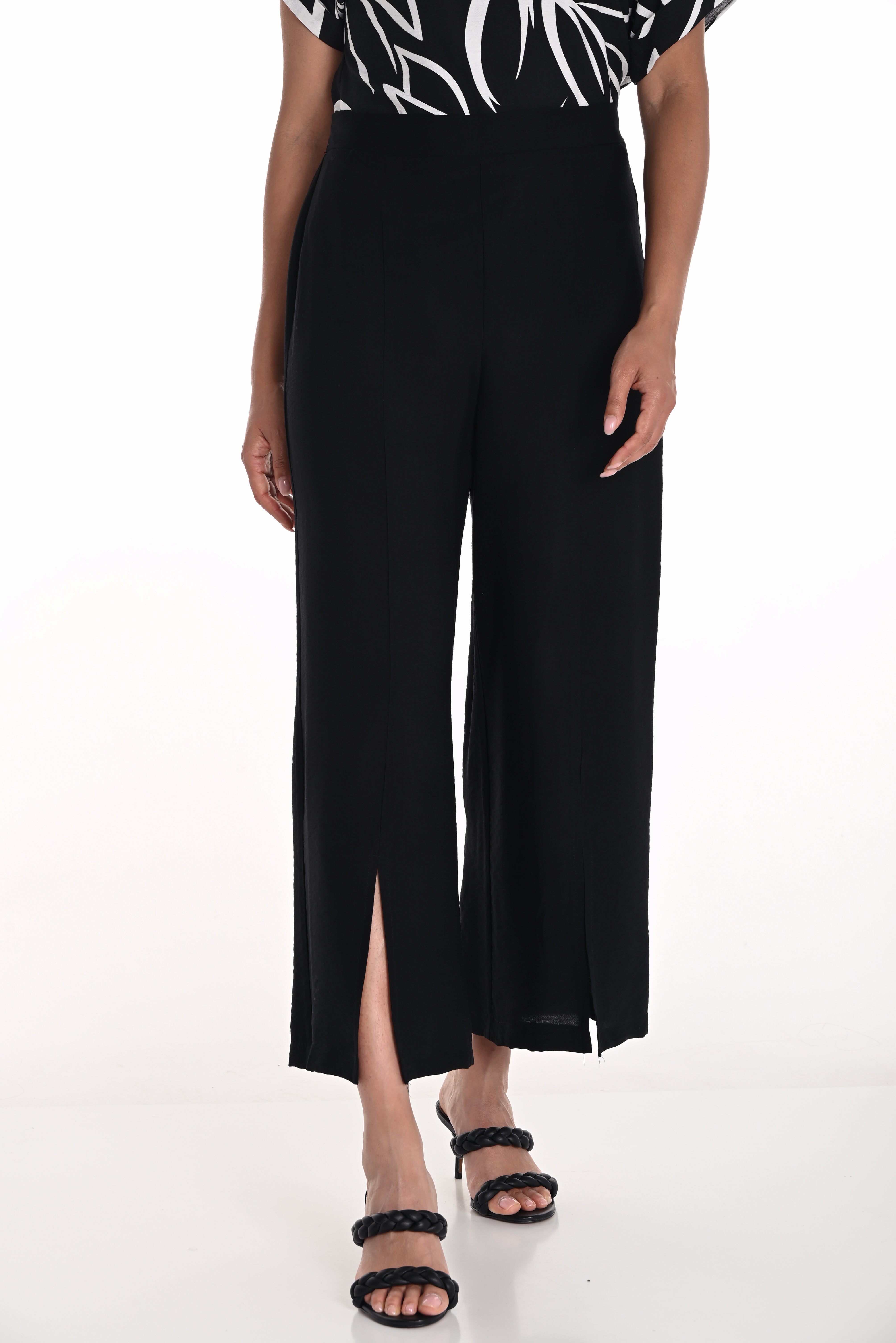 Wide Leg Front Slit Pant