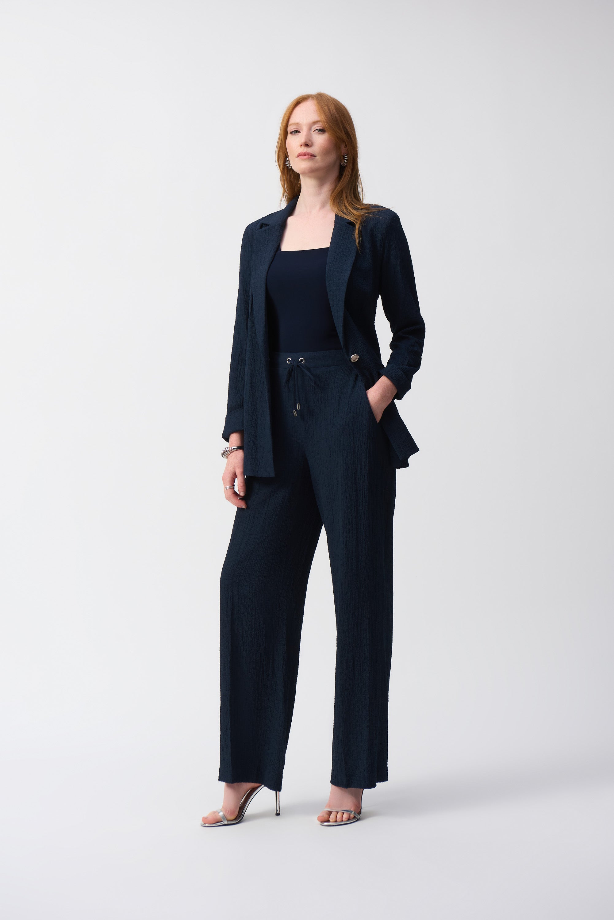 Seersucker Wide Leg Pant