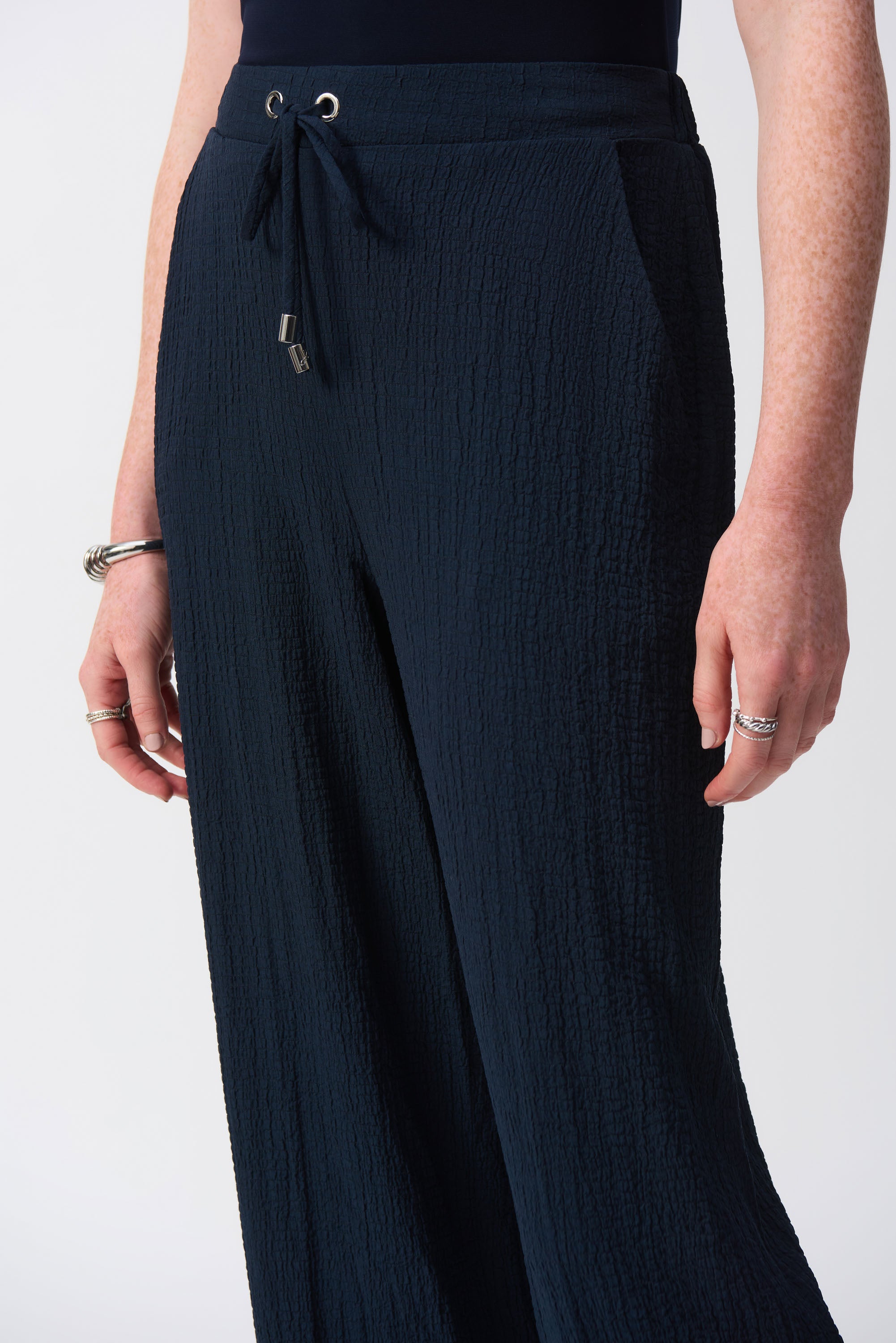 Seersucker Wide Leg Pant