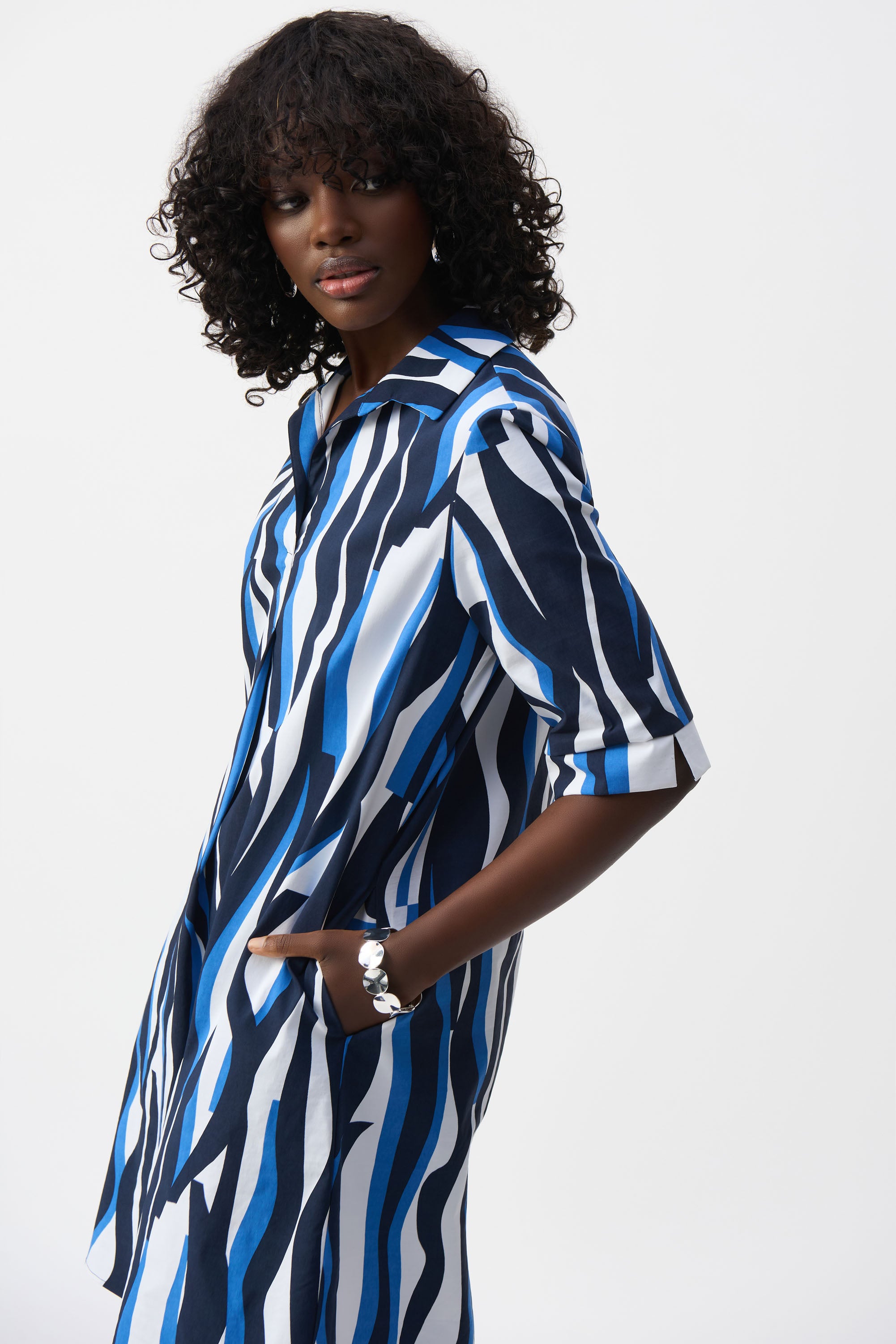 Geometric Print Shirt Dress