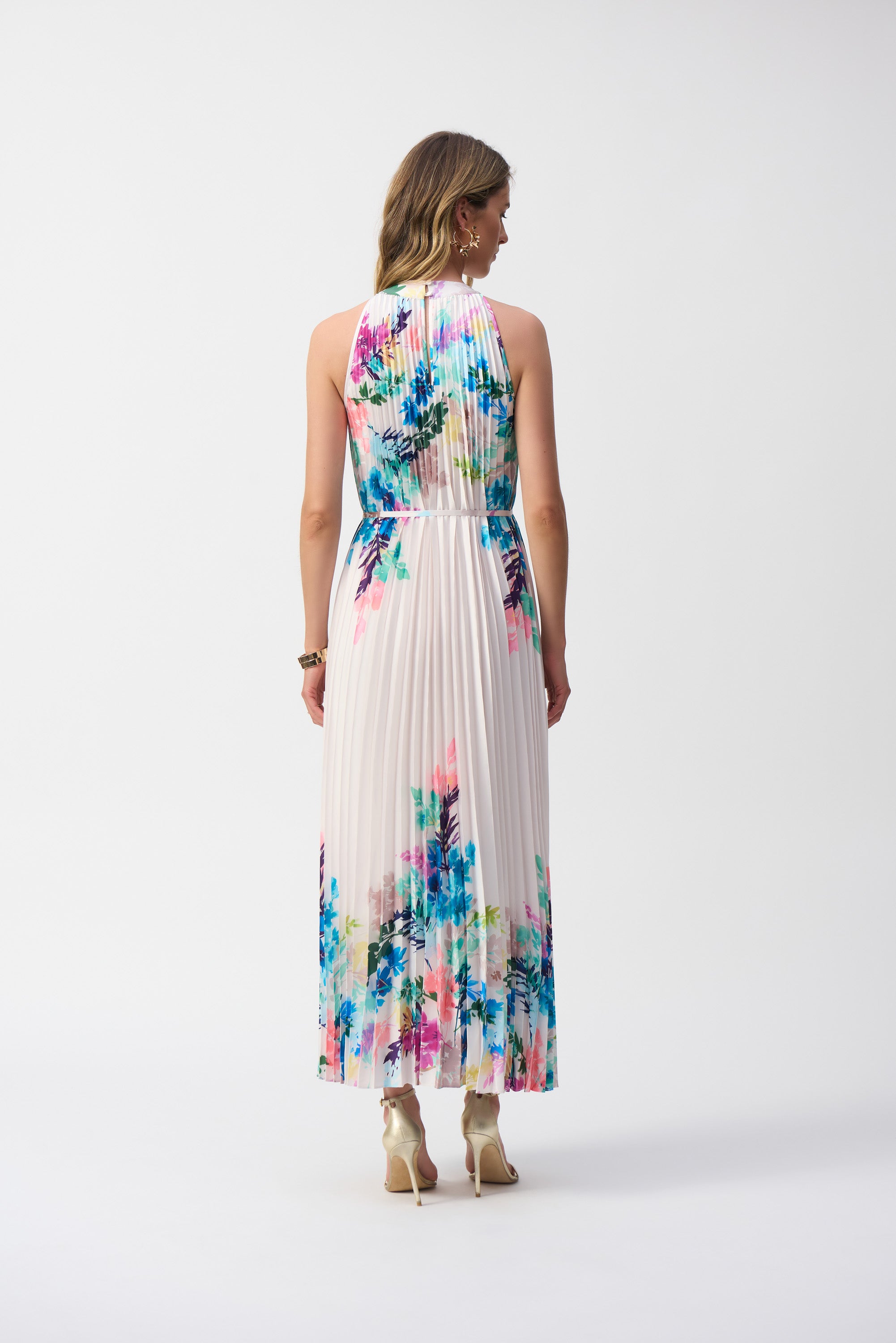 Floral Print Halter Maxi Dress