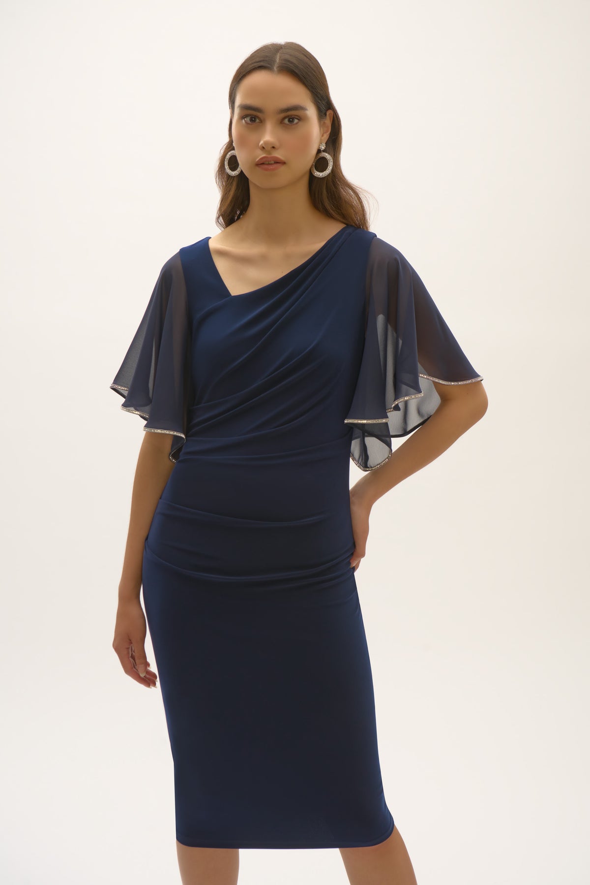 Silky Jersey Chiffon Sleeve Dress