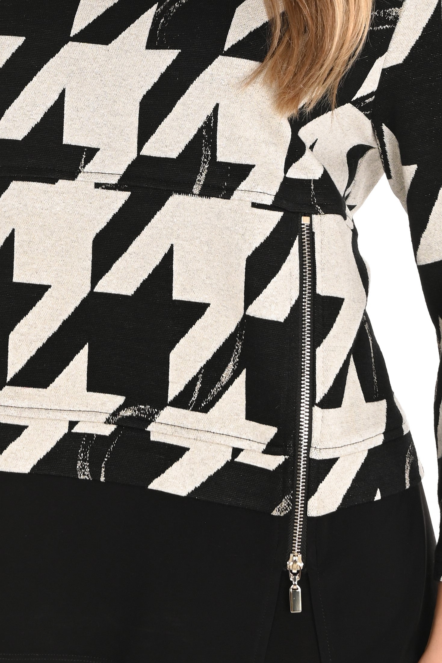 Houndstooth Knit Top