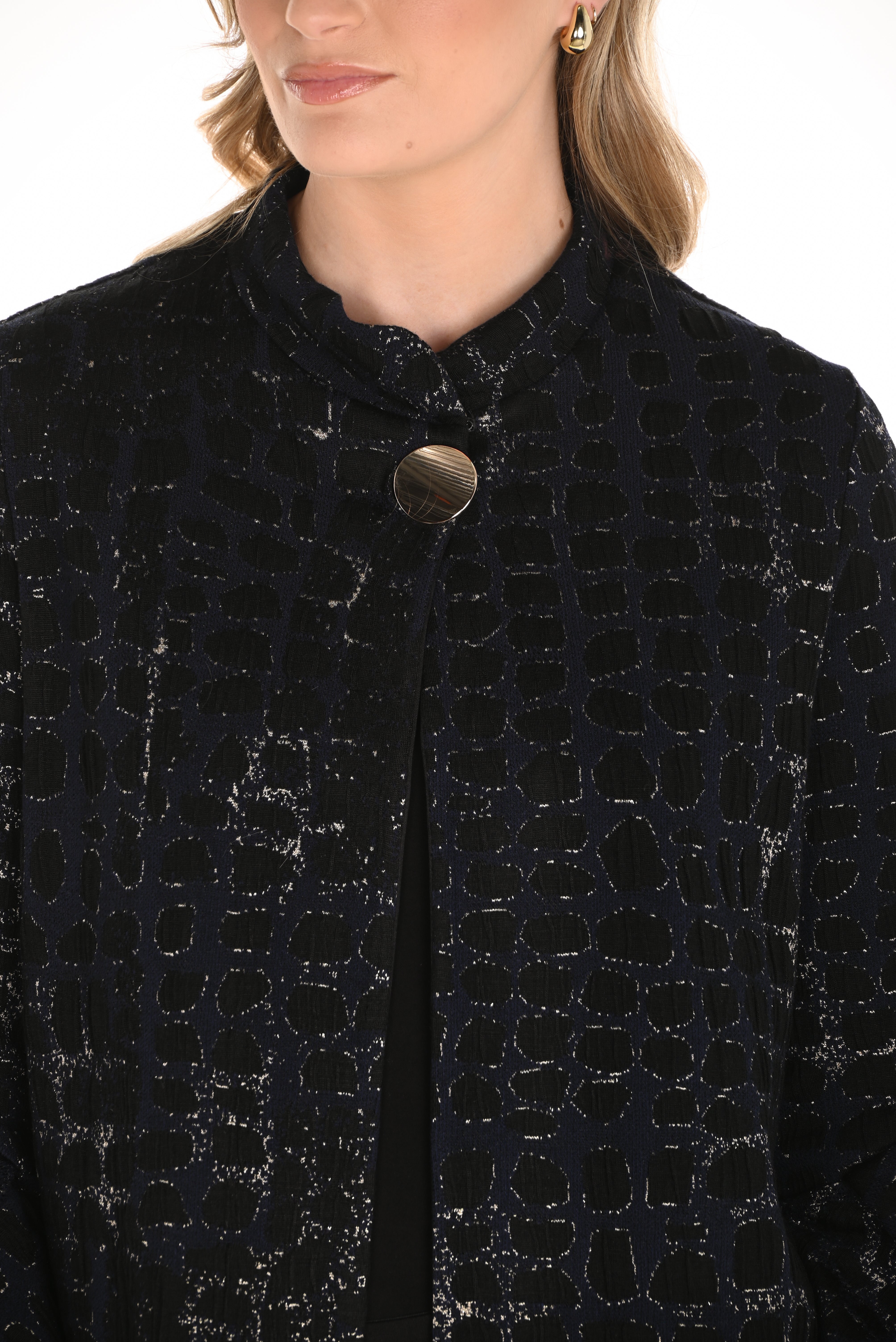 Geometric Print Jacquard Jacket