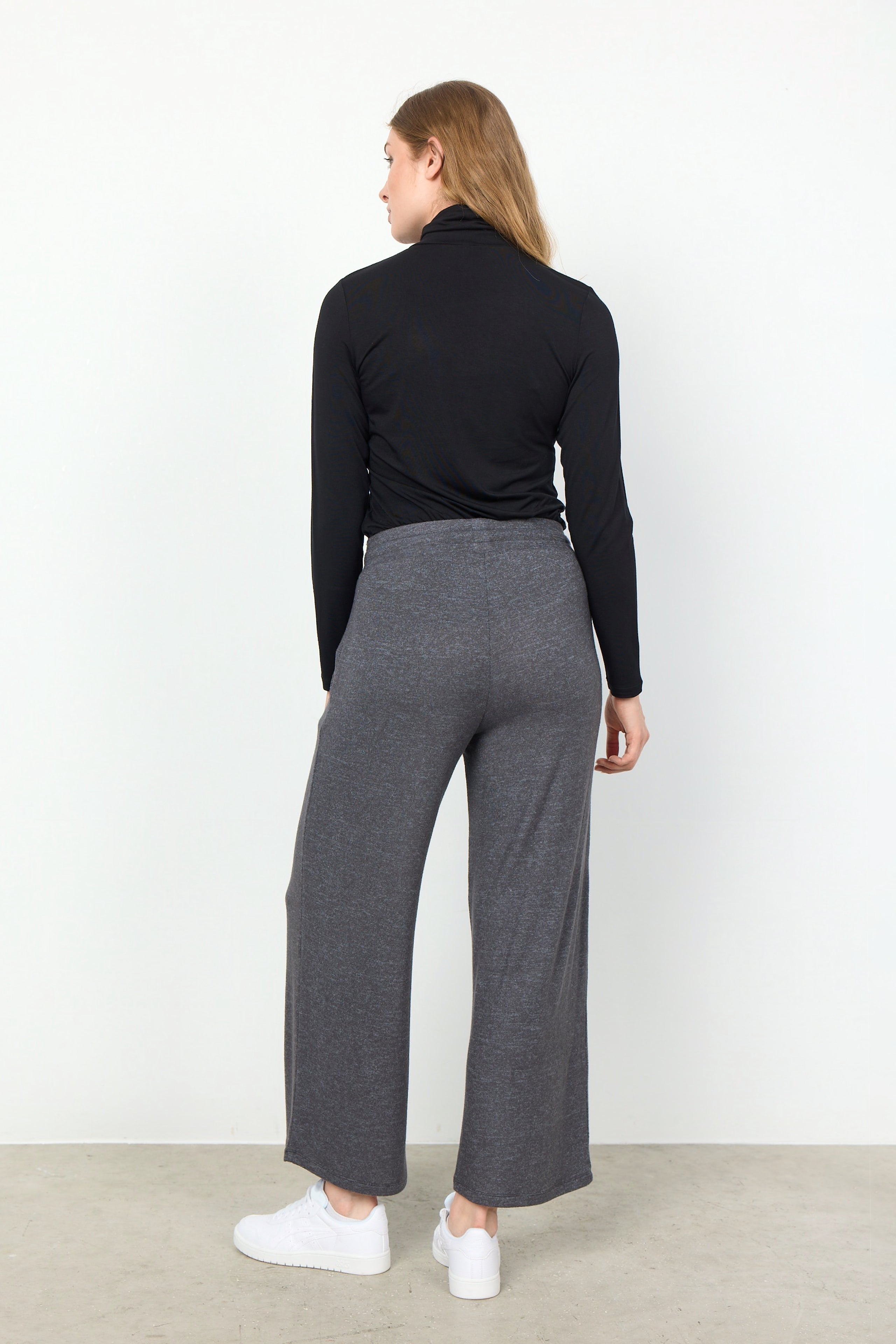 Wide Leg Melange Knit Pant