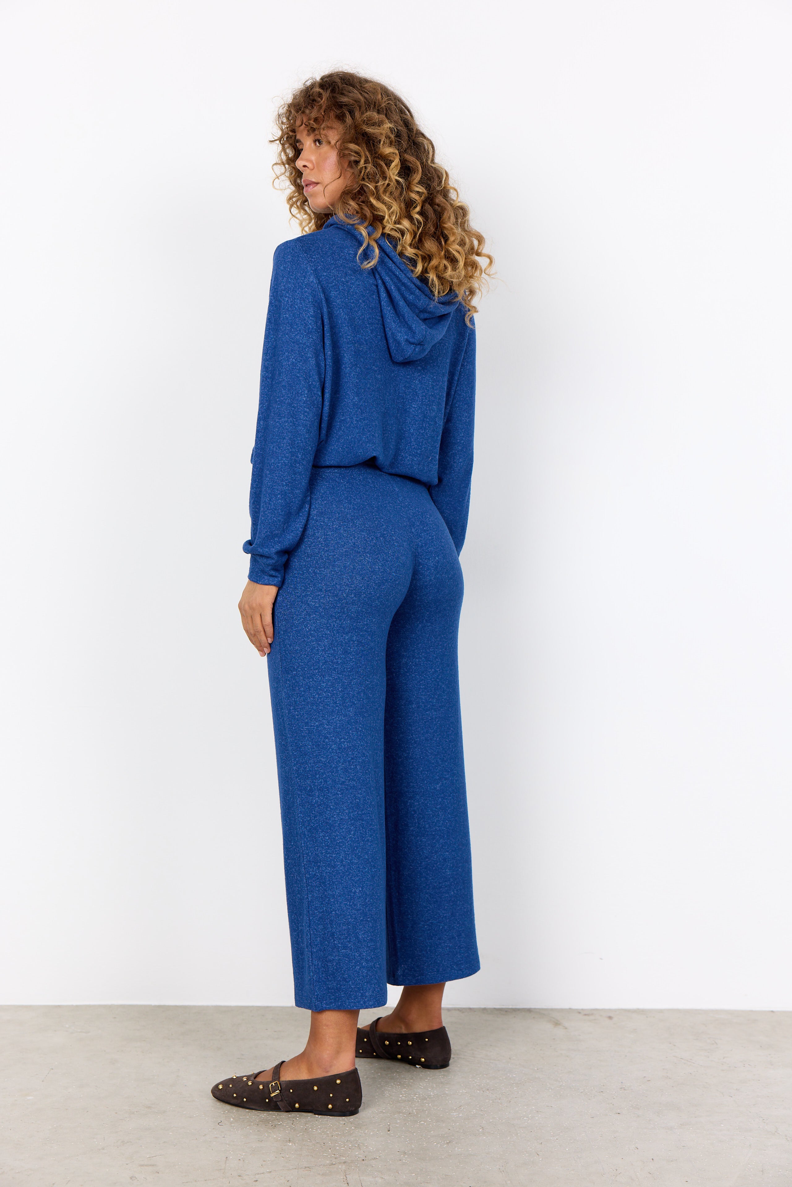 Melange Knit Wide Leg Pant