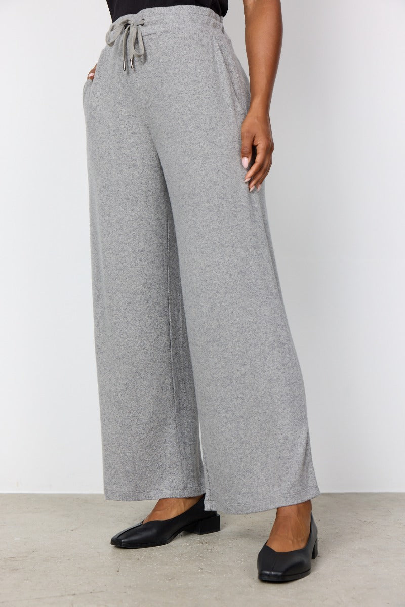 Melange Knit Wide Leg Pant