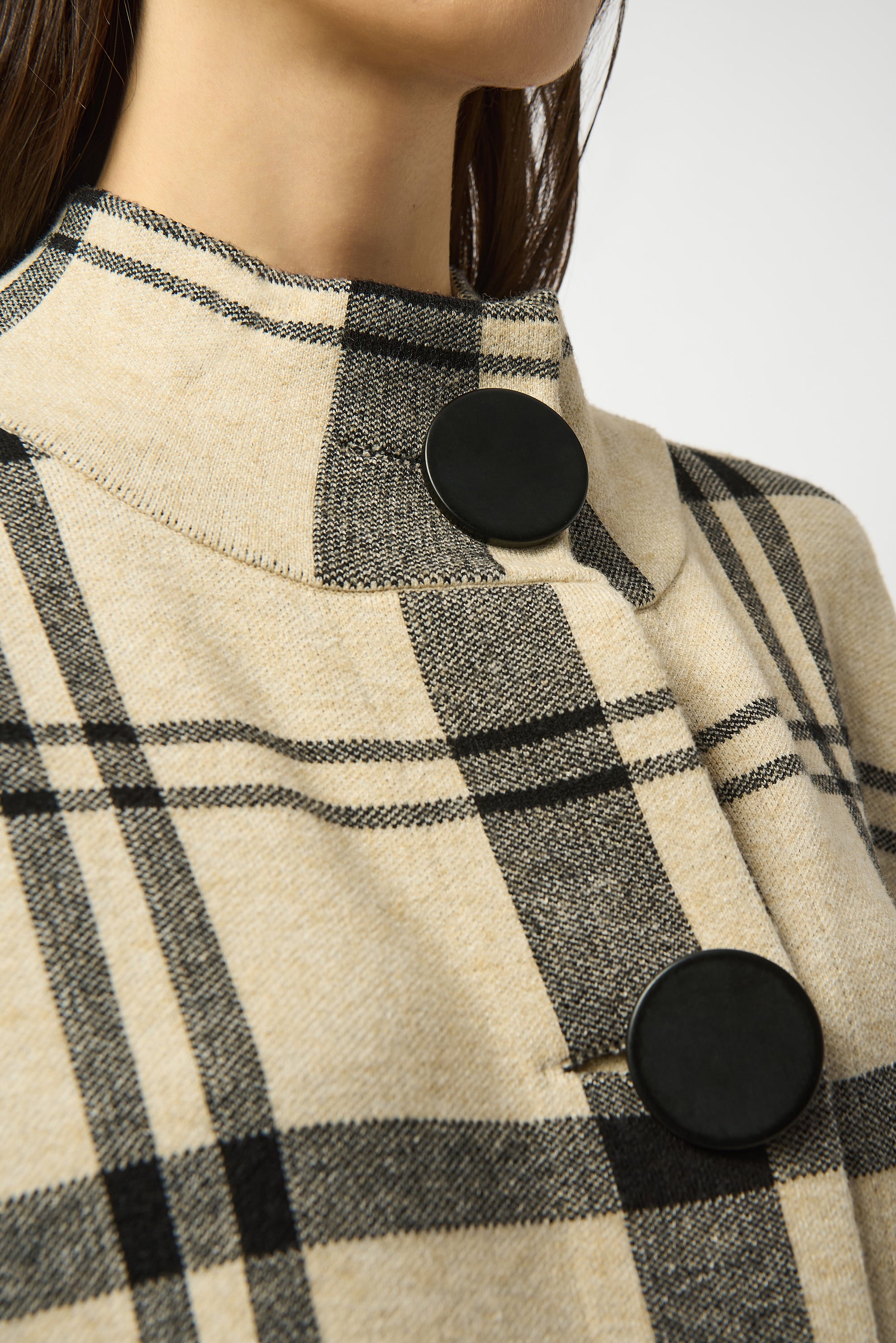 Plaid Knit Short Sleeve Jacket