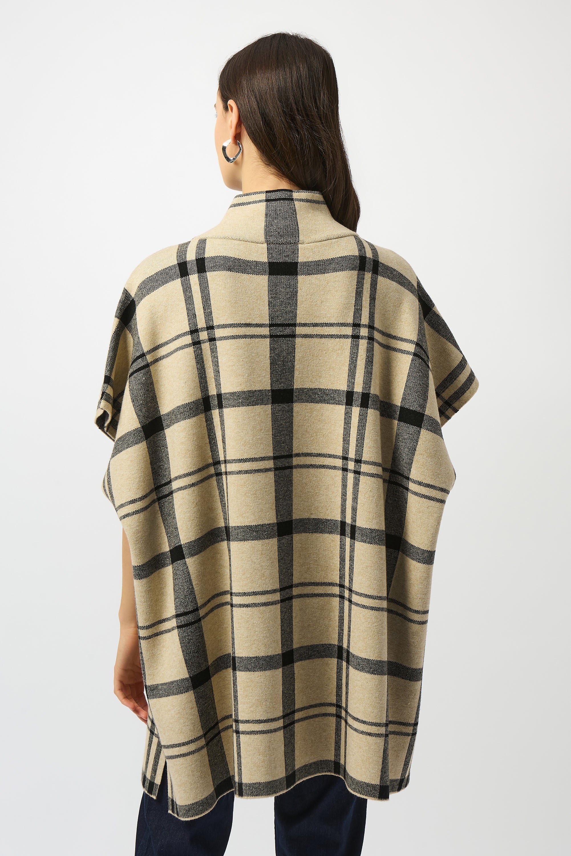 Plaid Knit Short Sleeve Jacket