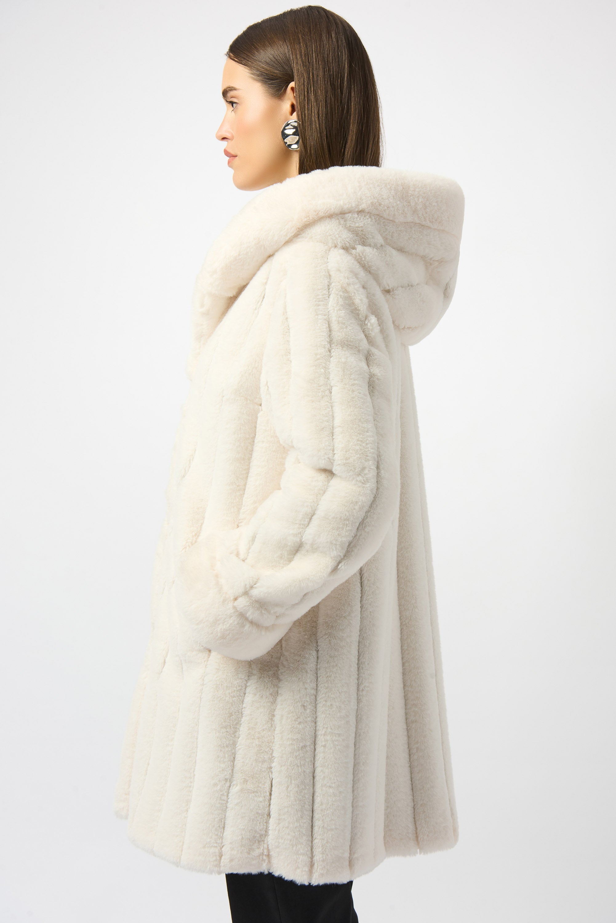 Reversible Faux Fur Hooded Coat
