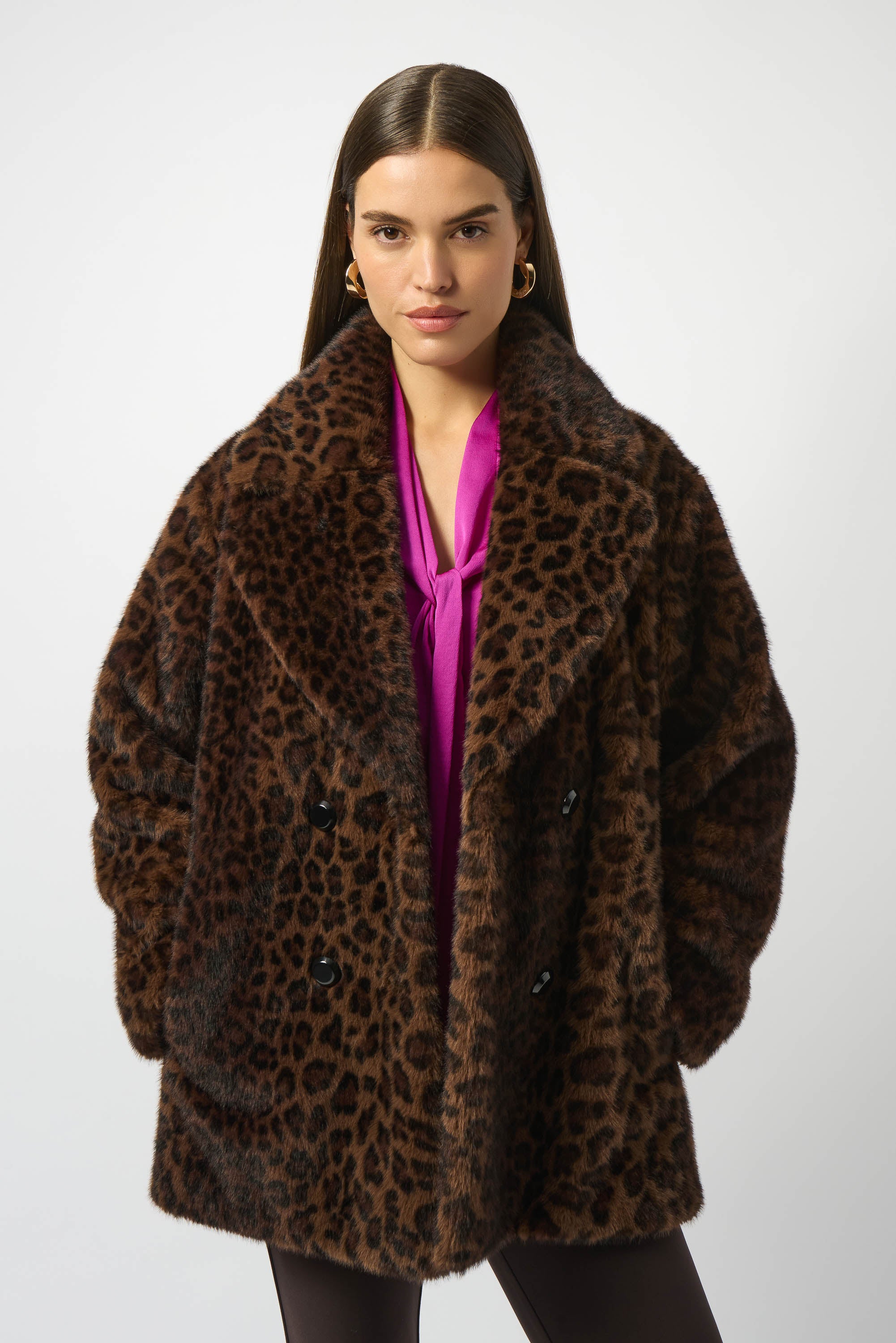Animal Print Faux Fur Coat