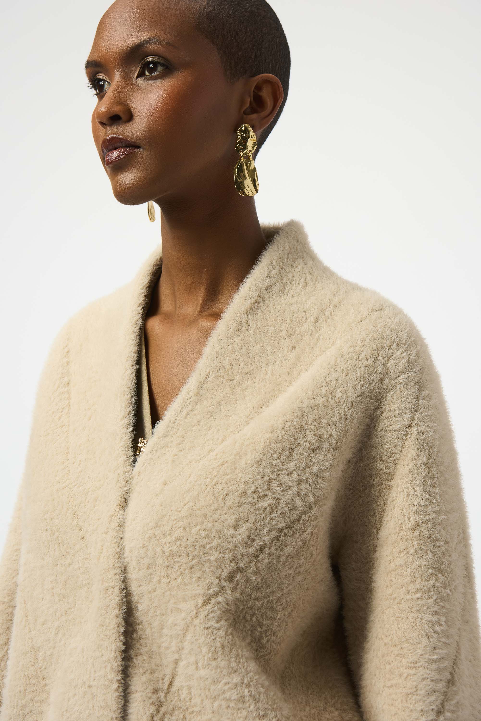 Eyelash Knit Snap Front Coat
