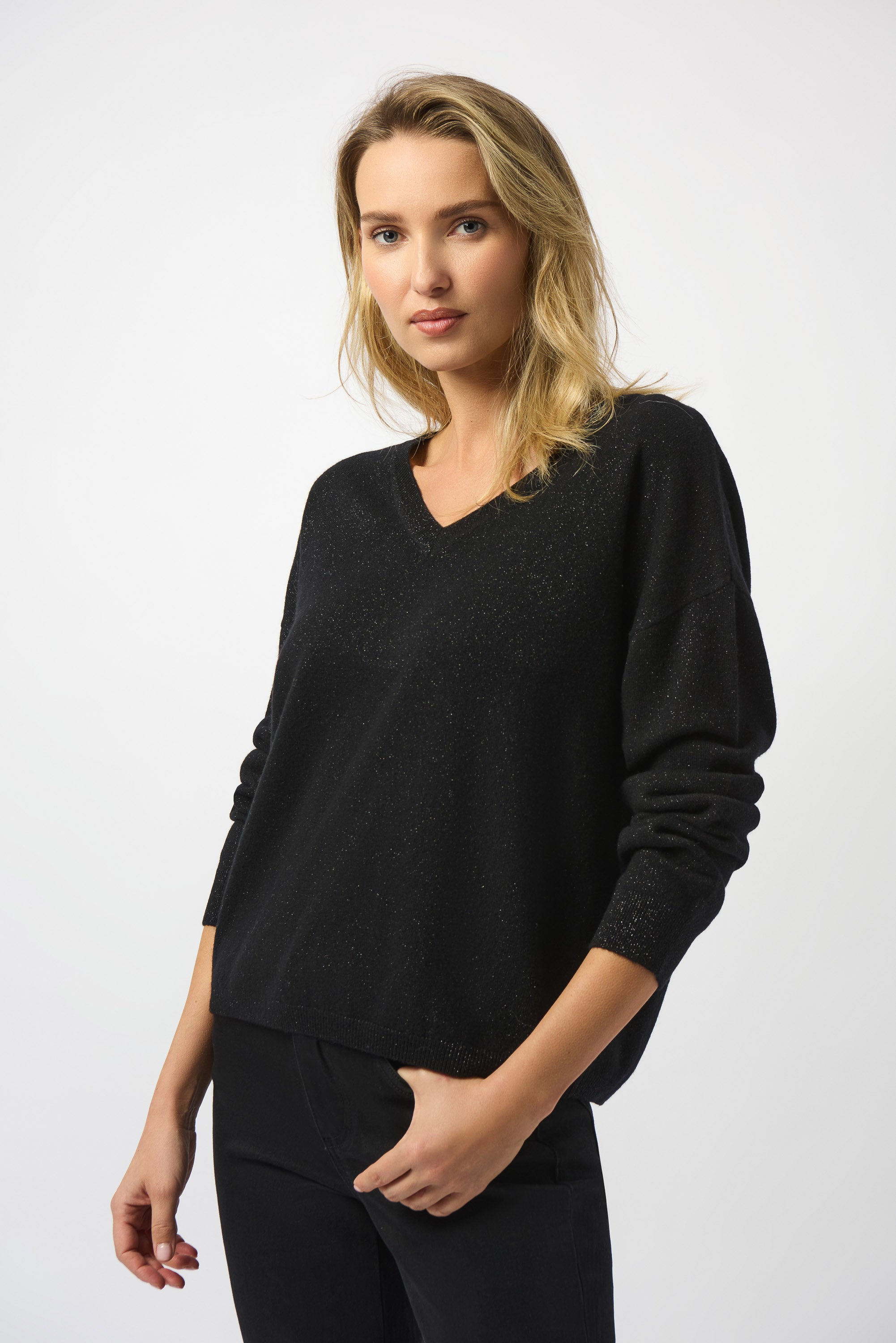 V-neck Lurex Wool Pullover
