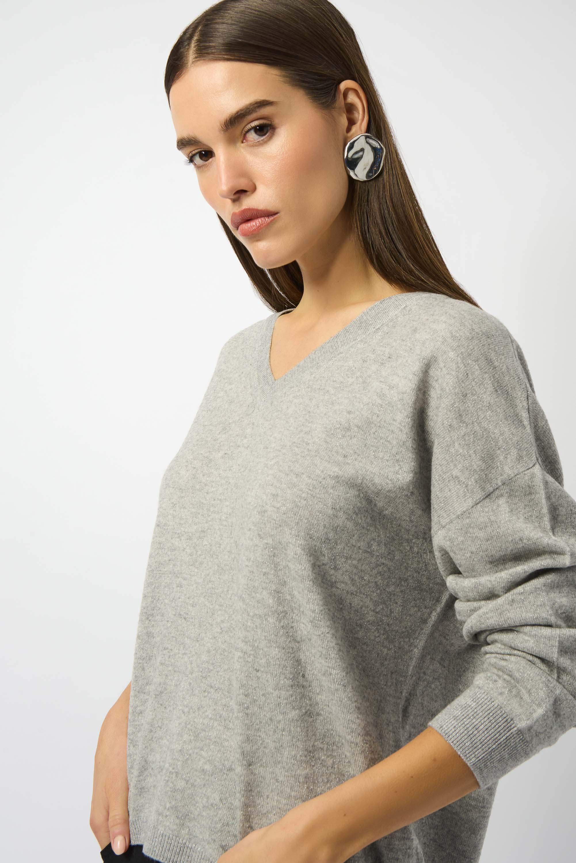 V-neck Lurex Wool Pullover