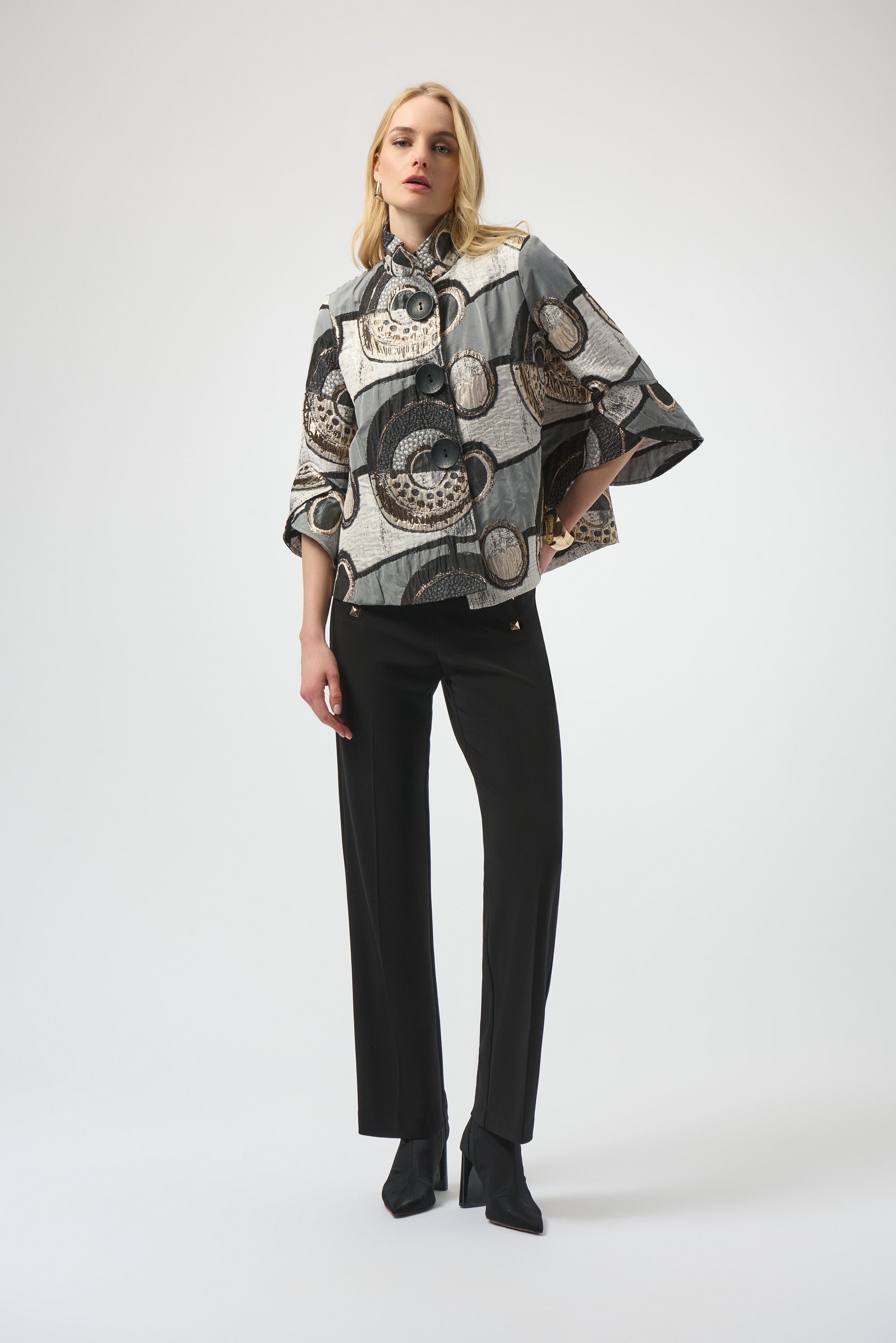 Circle Print Jacquard Jacket