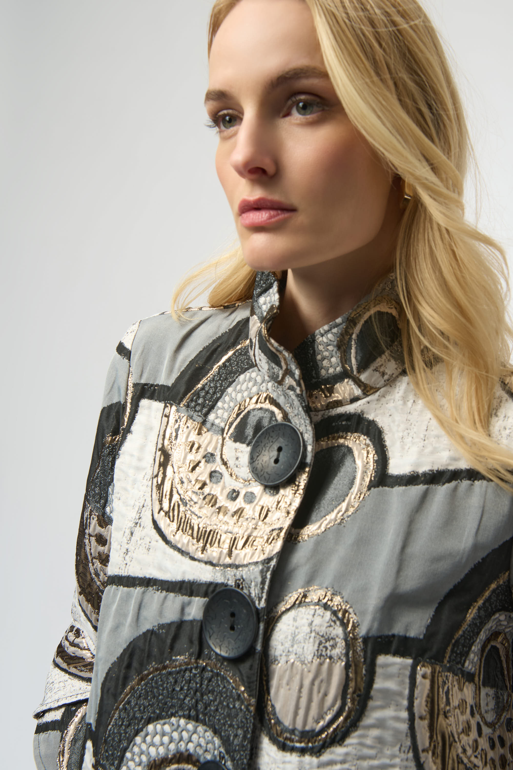 Circle Print Jacquard Jacket