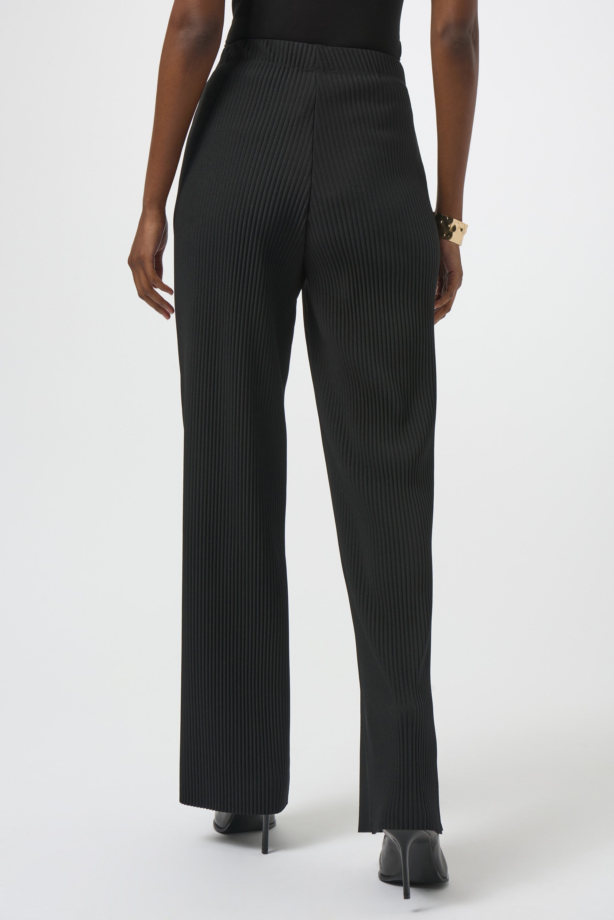 Accordion Pleat Straight Leg Pant