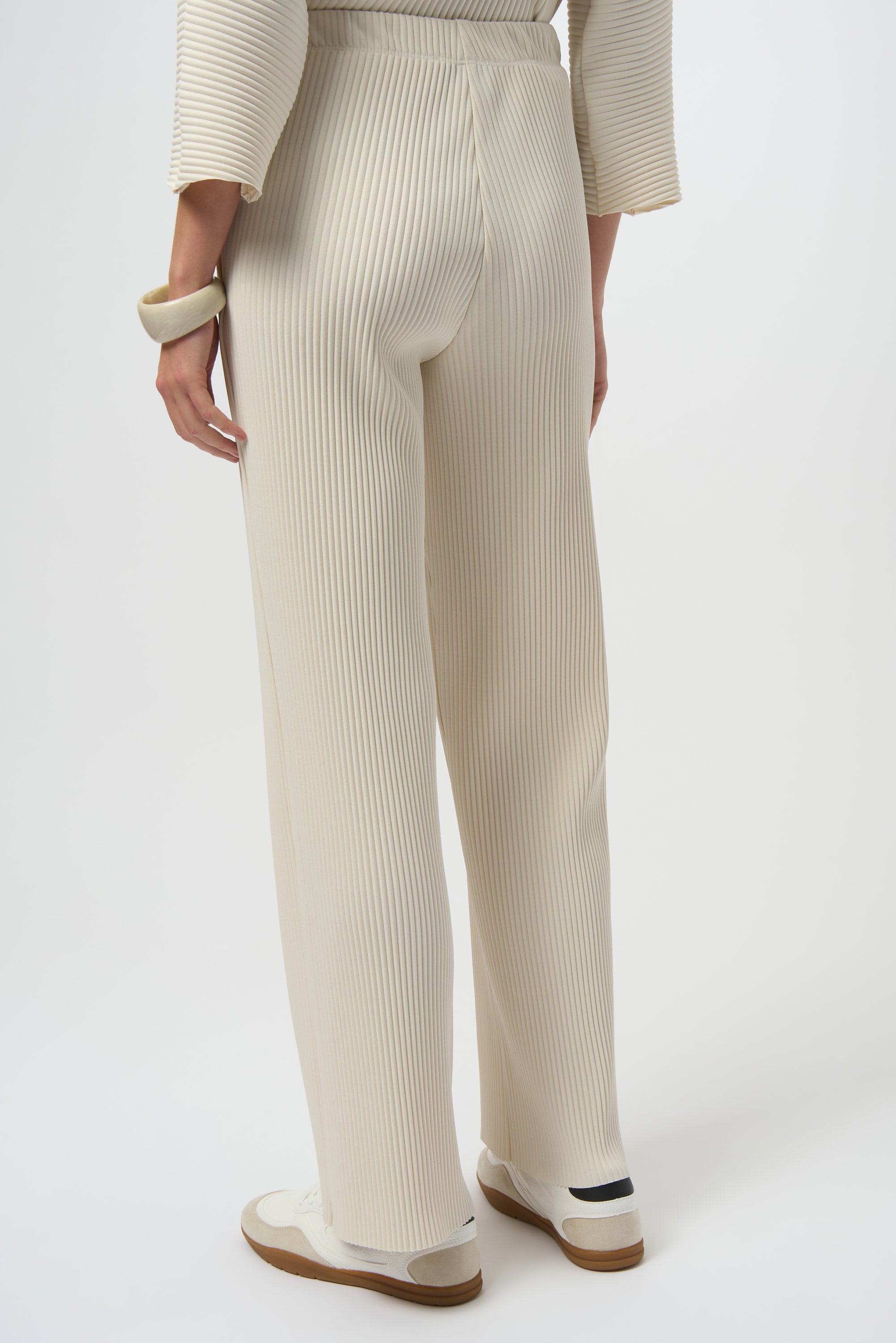 Accordion Pleat Straight Leg Pant