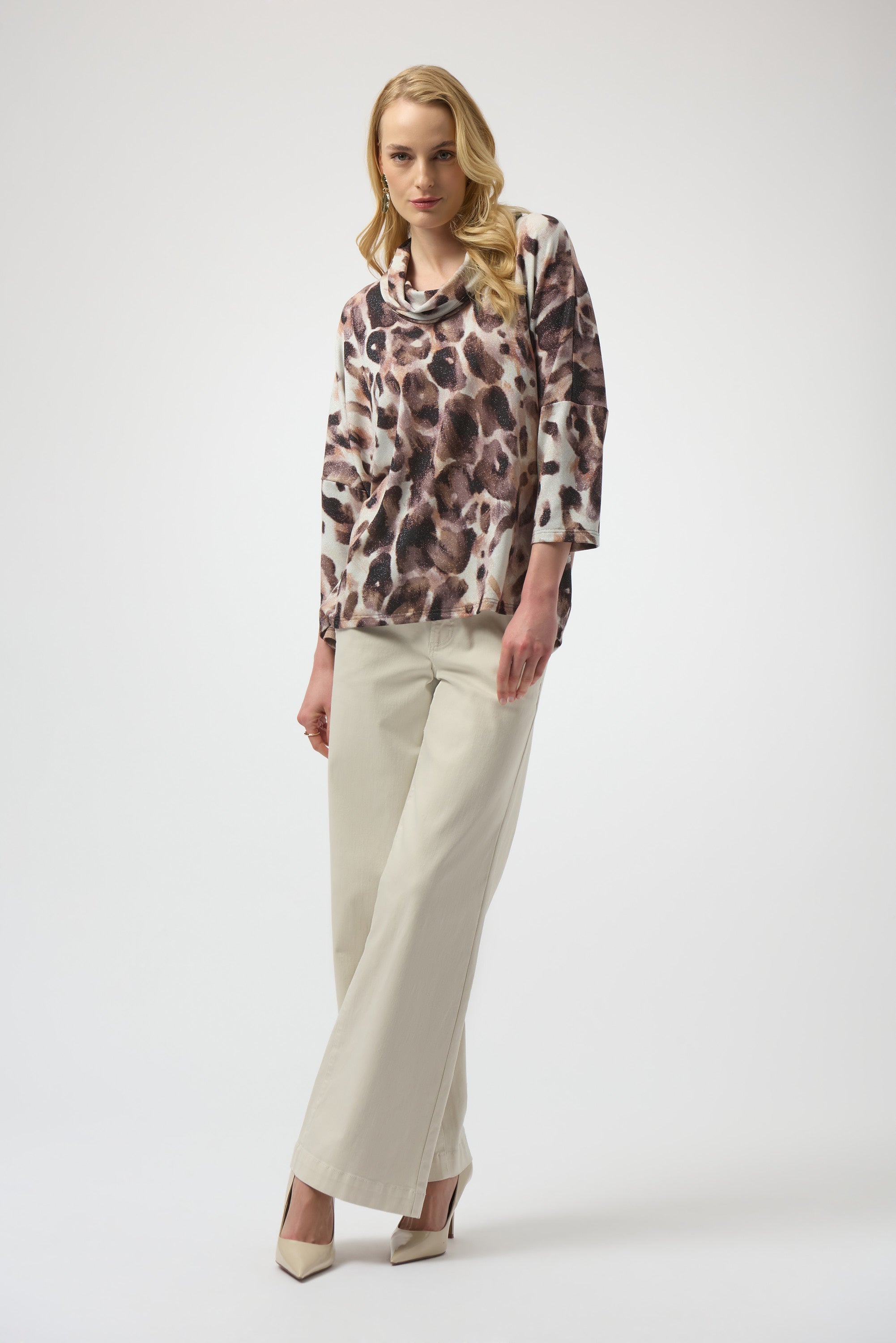 Animal Print Cowl Neck Top