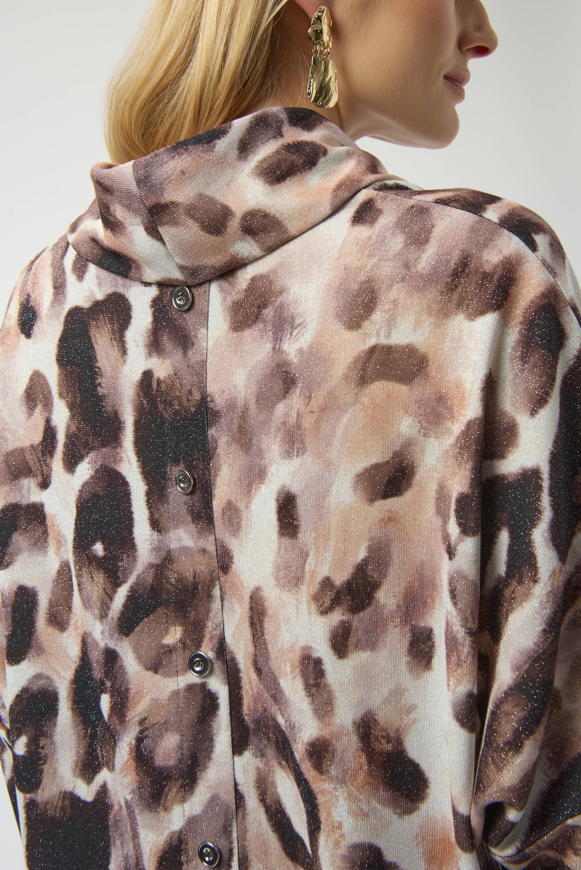 Animal Print Cowl Neck Top