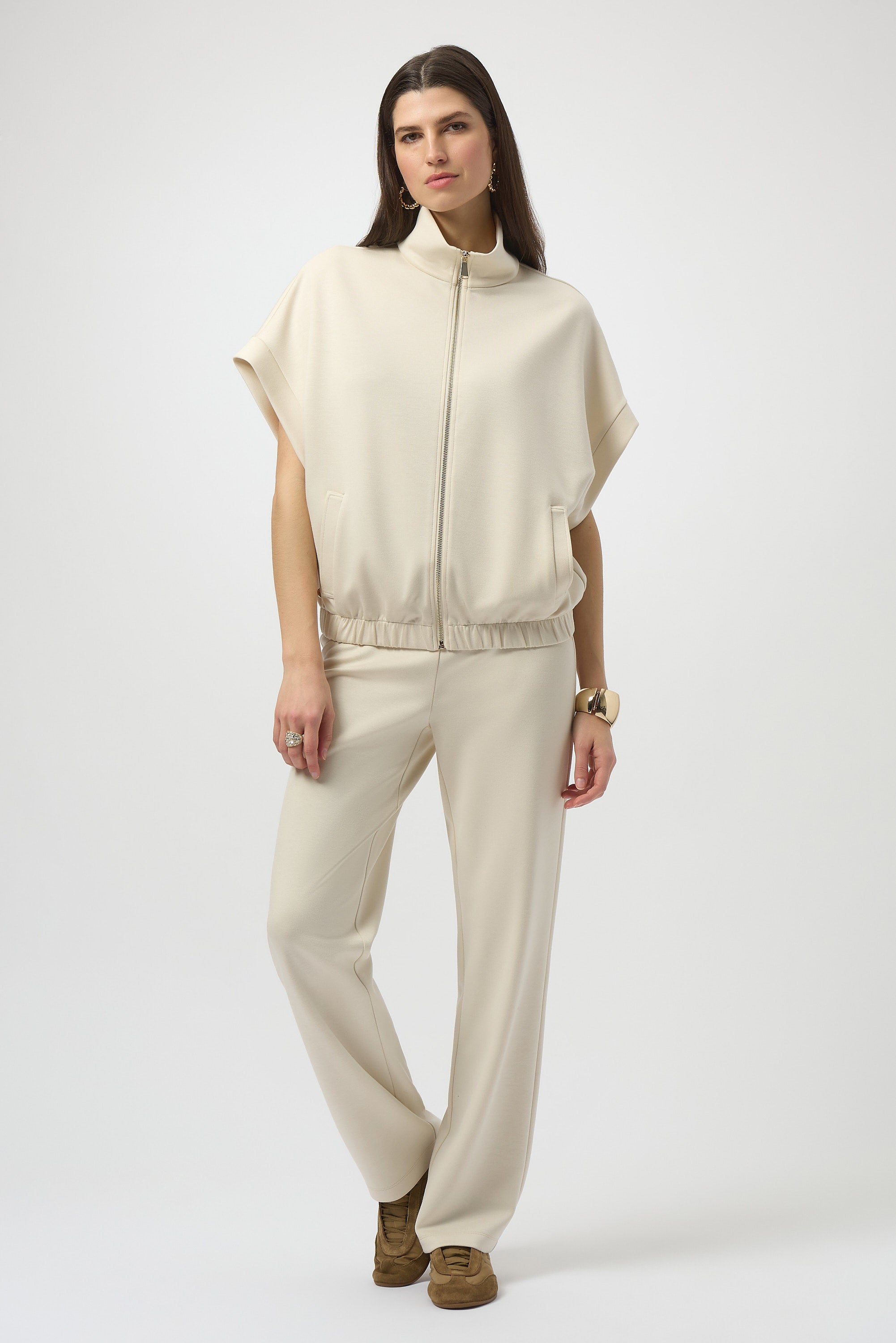 Scuba Knit Zip Front Jacket